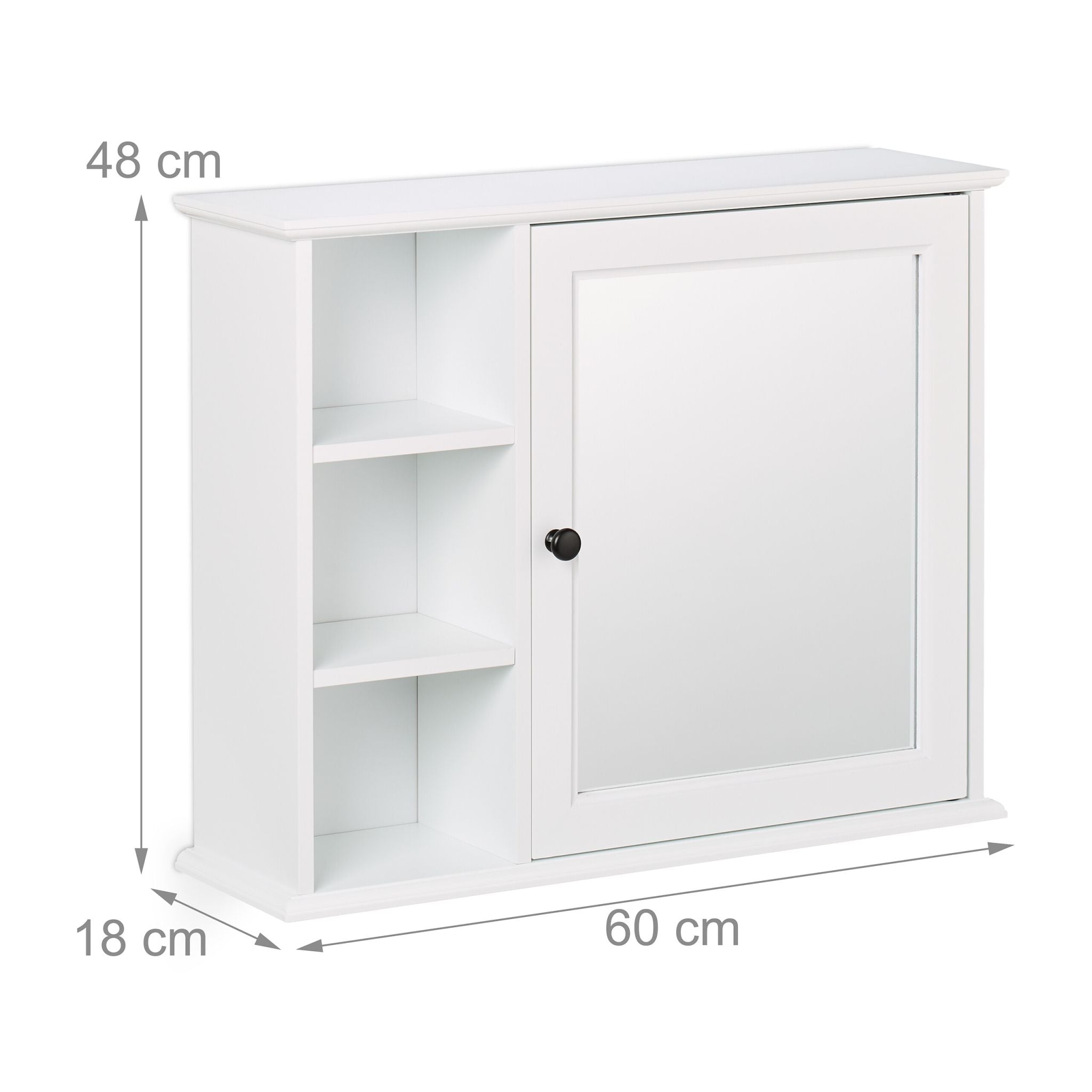 Spiegelschrank weiss 5 Fächer Weiss-Schwarz von Relaxdays