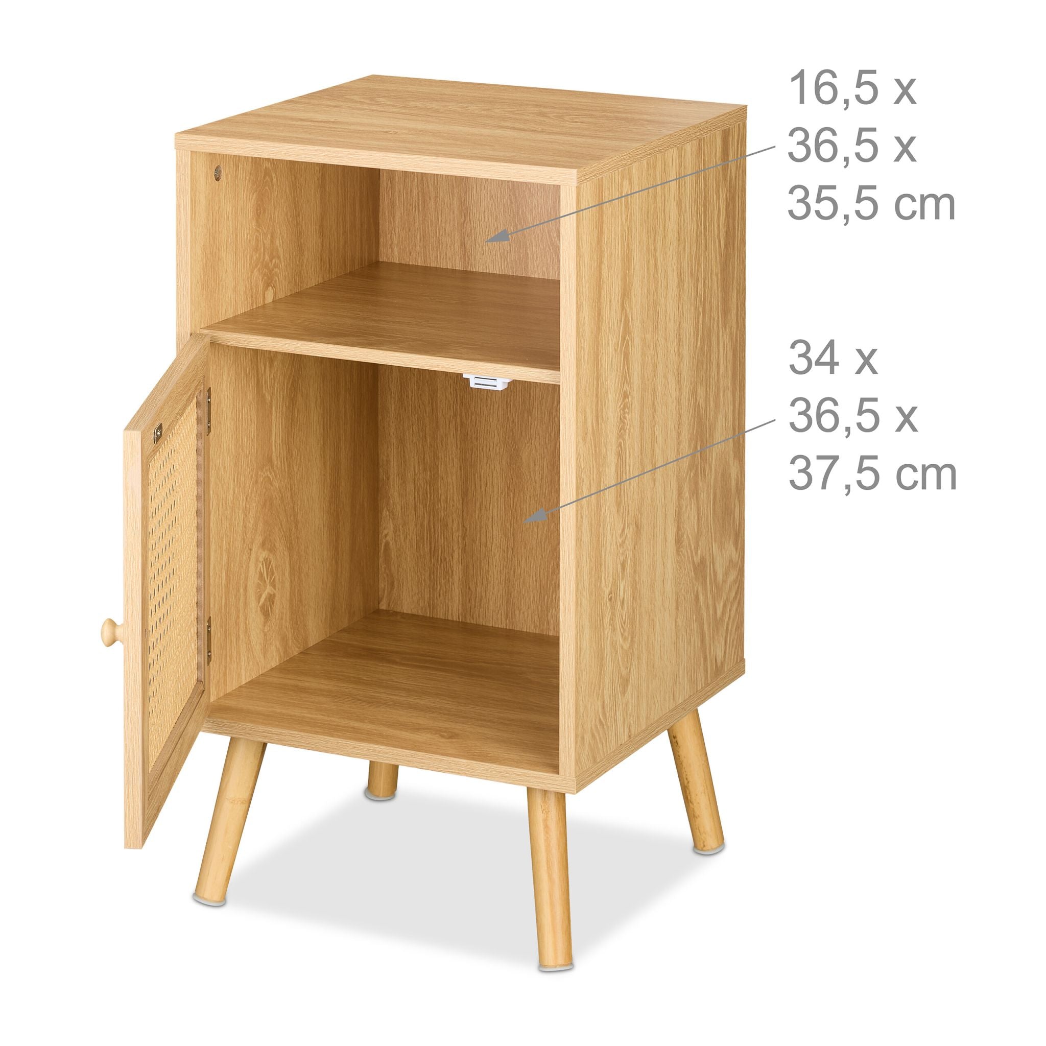 Nachttisch Rattan-Design Hellbraun von Relaxdays