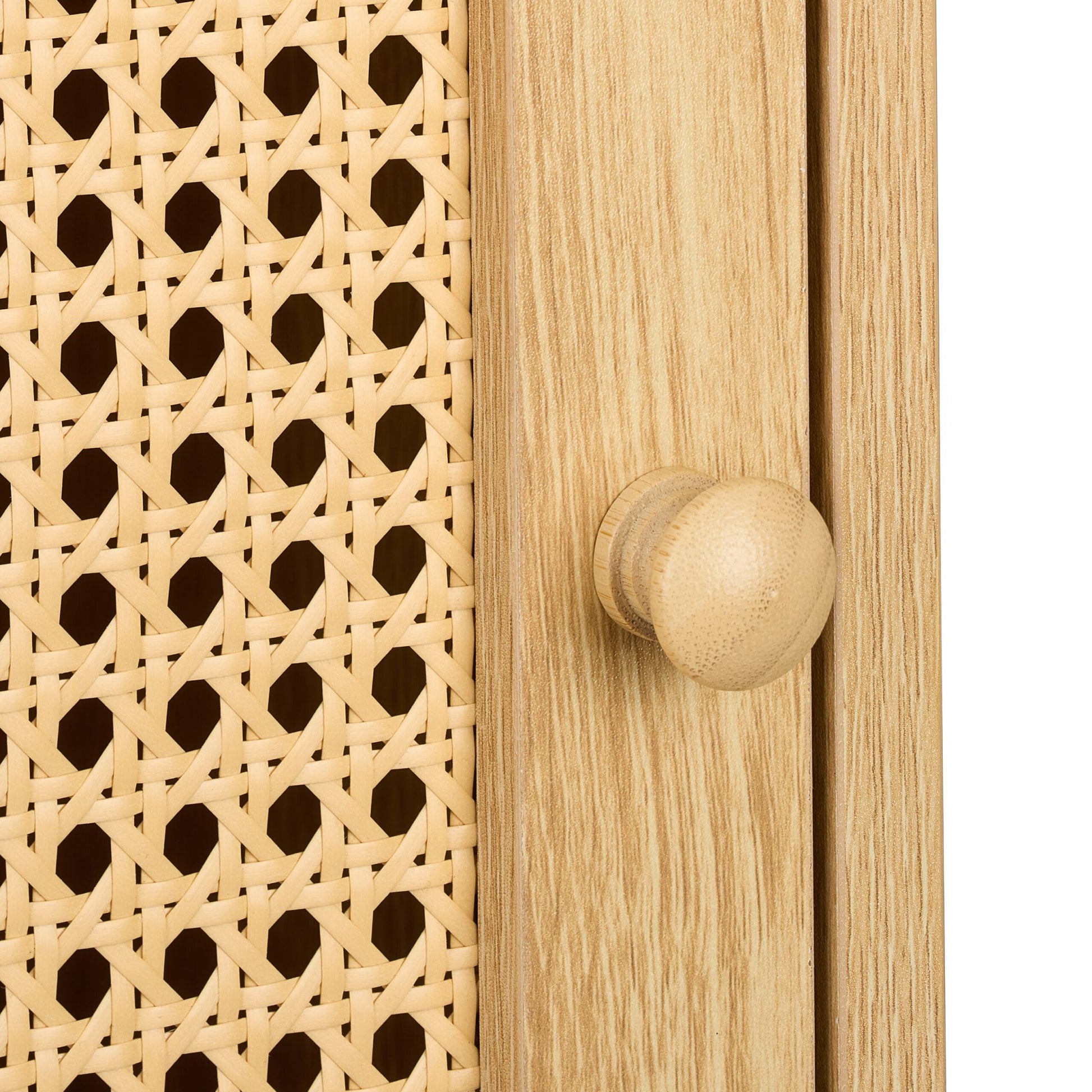 Nachttisch Rattan-Design Hellbraun von Relaxdays