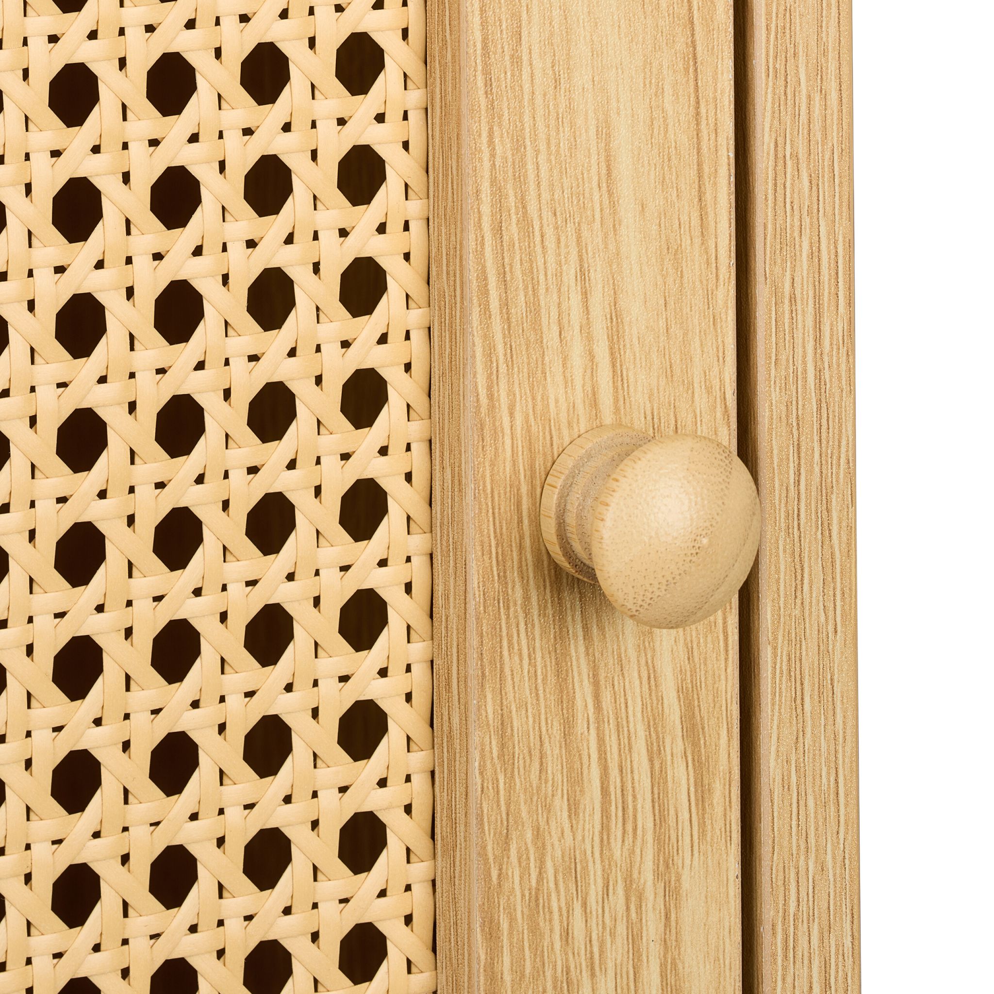 Nachttisch Rattan-Design Hellbraun von Relaxdays