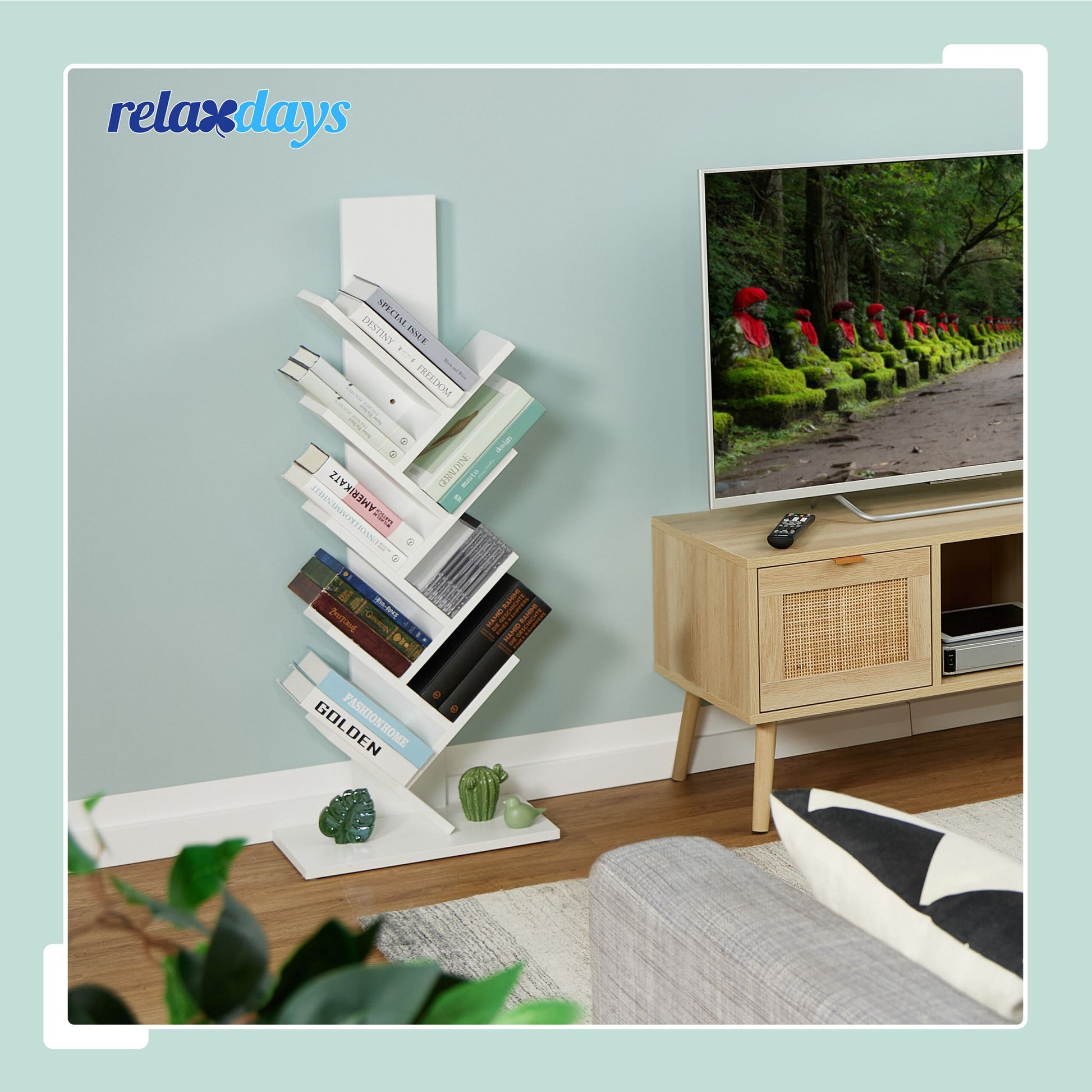 Bücherregal in Baumform Weiss von Relaxdays