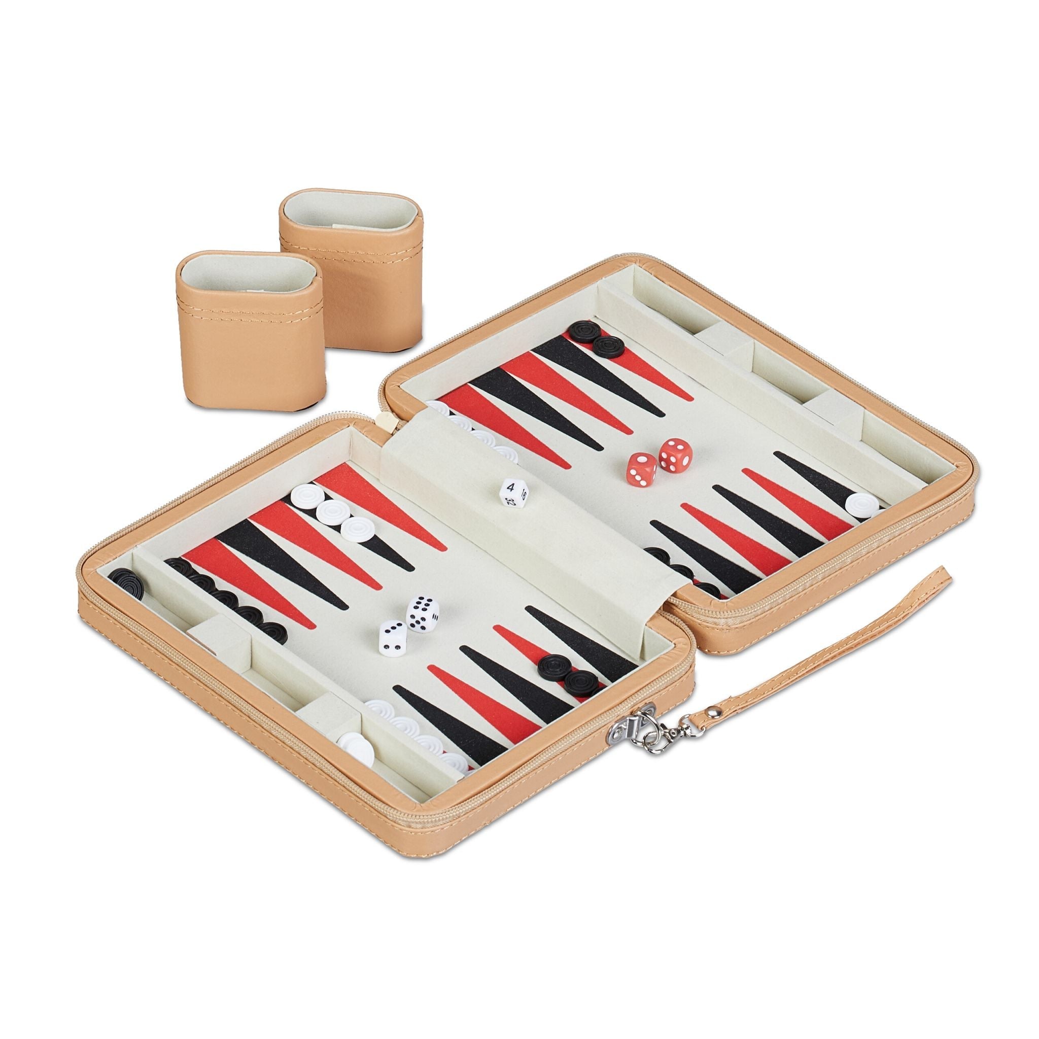 Backgammon Reisespiel Hellbraun