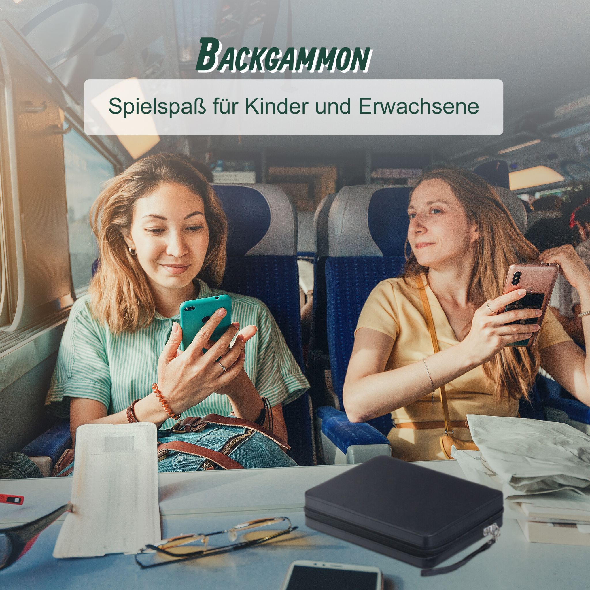 Backgammon Reisespiel Hellbraun
