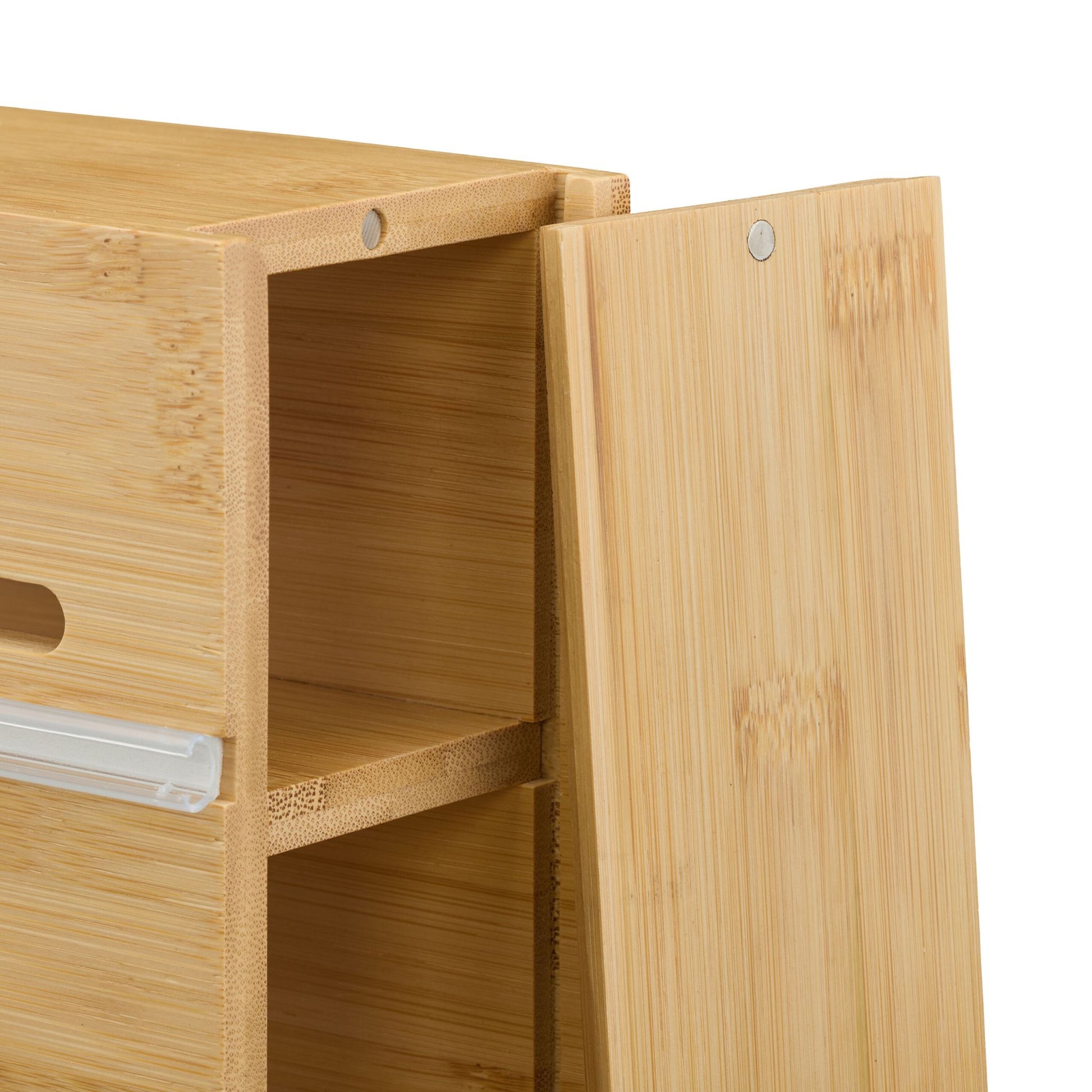 Folienspender Bambus Hellbraun-Schwarz von Relaxdays