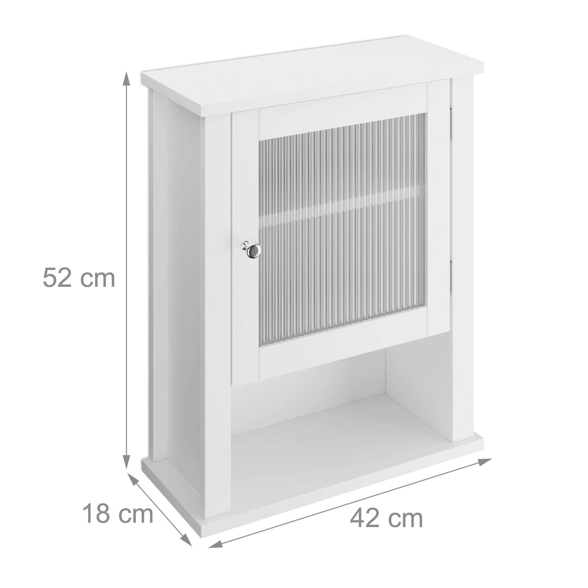 Hängender Badschrank mit Tür Weiss-Transparent von Relaxdays