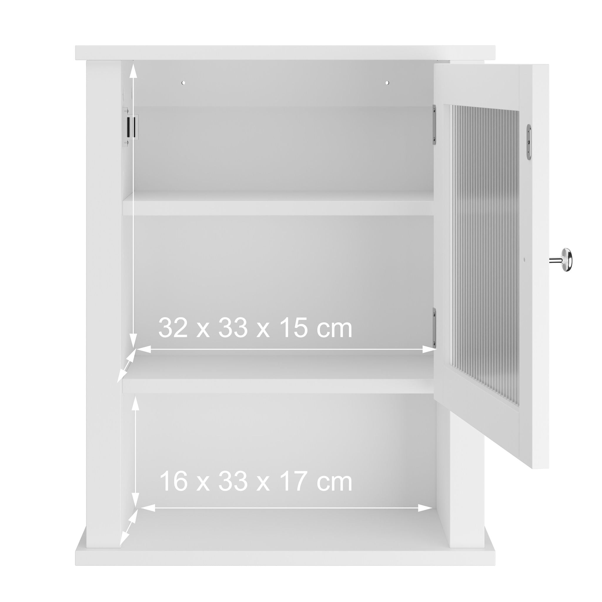 Hängender Badschrank mit Tür Weiss-Transparent von Relaxdays