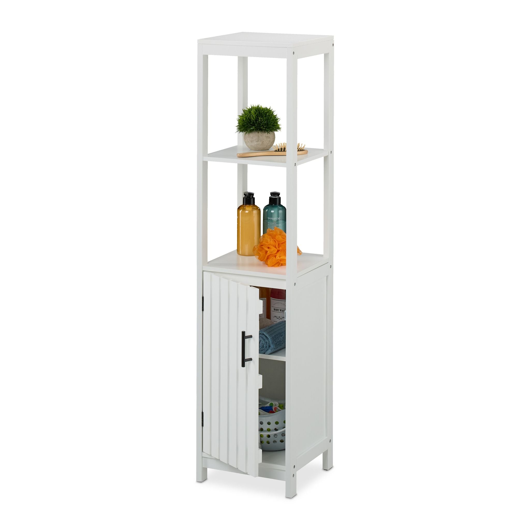 Weisser Badezimmerschrank Weiss-Schwarz von Relaxdays