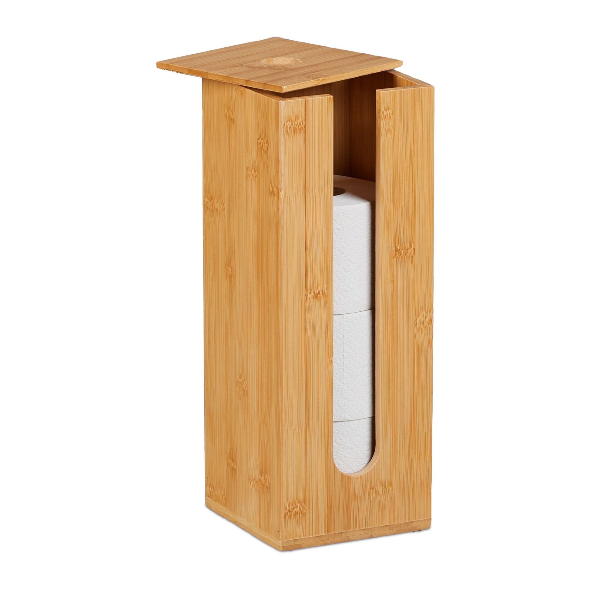 Toilettenpapier Aufbewahrung Bambus Hellbraun von Relaxdays
