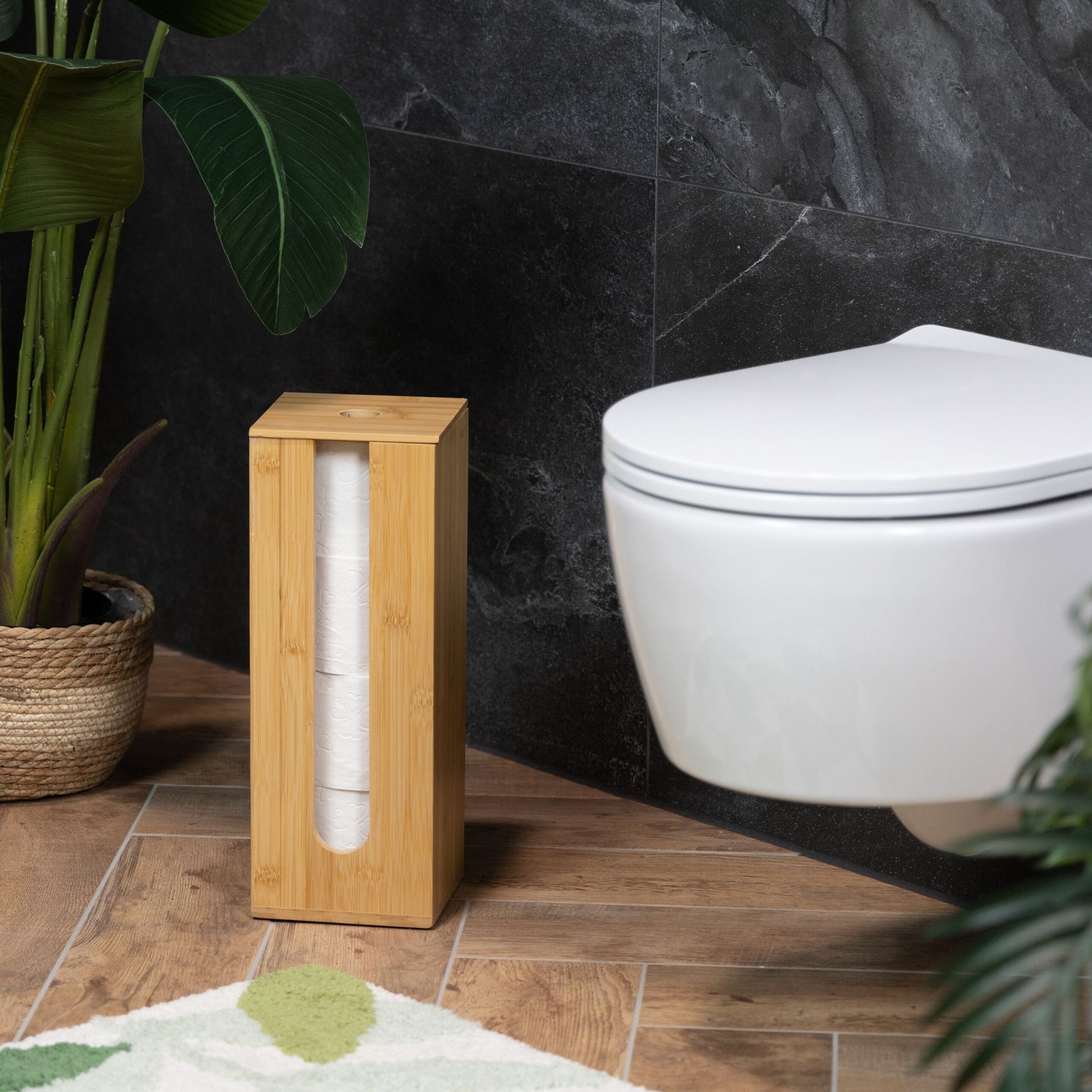 Toilettenpapier Aufbewahrung Bambus Hellbraun von Relaxdays