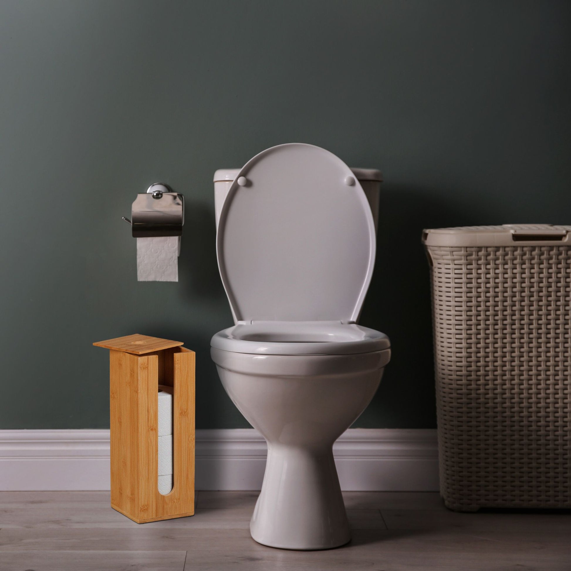 Toilettenpapier Aufbewahrung Bambus Hellbraun von Relaxdays