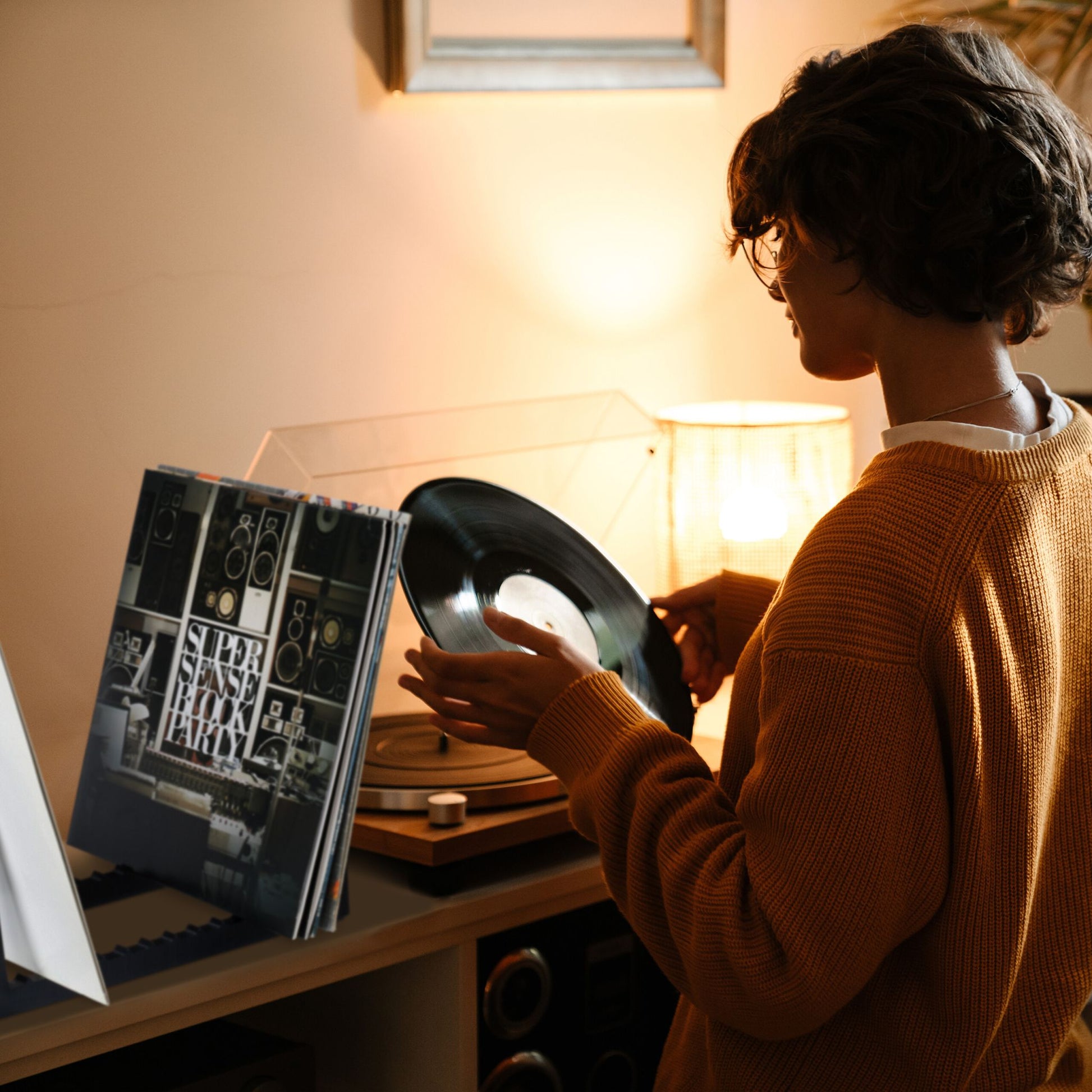Schallplatten Ständer schwarz Schwarz von Relaxdays