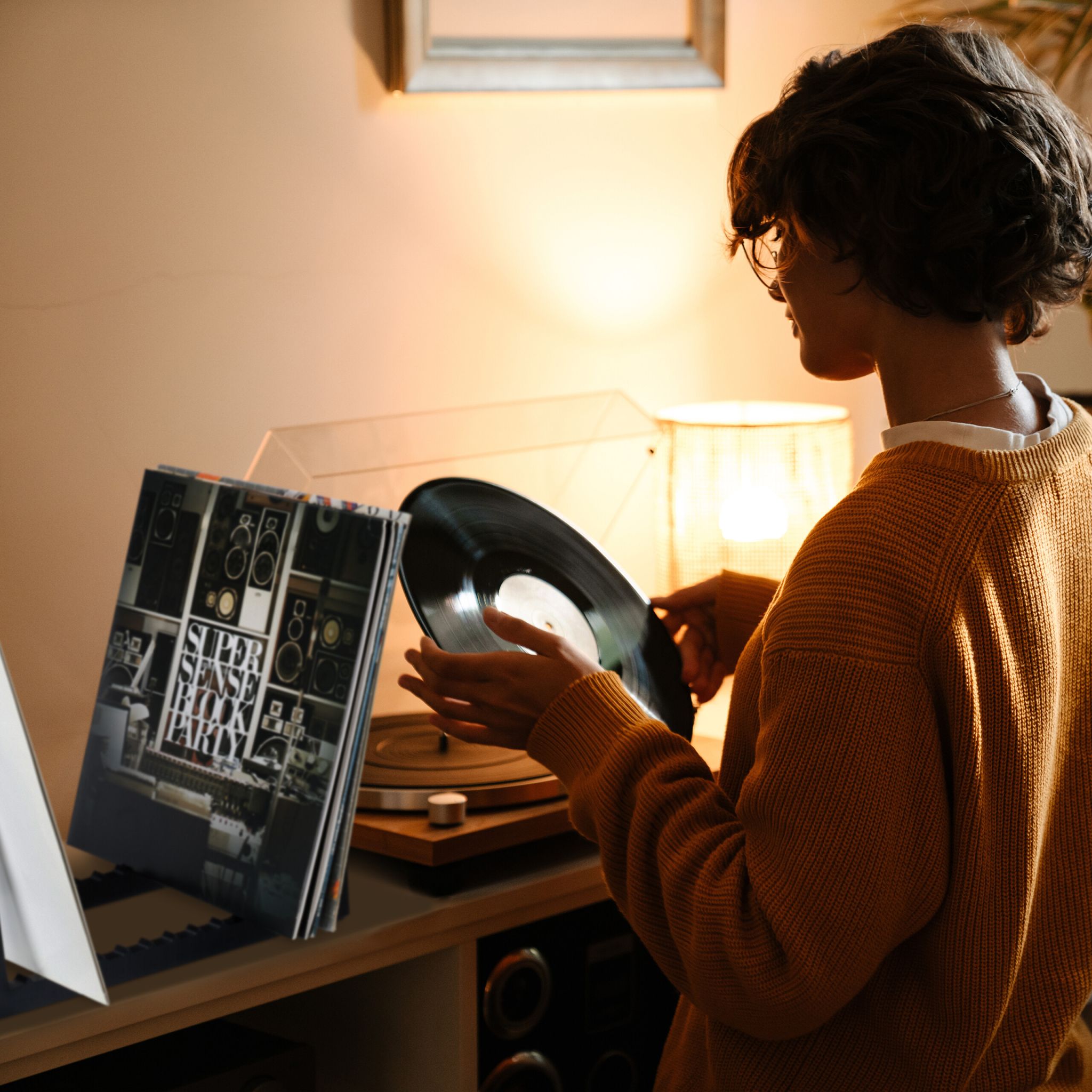 Schallplatten Ständer schwarz Schwarz von Relaxdays