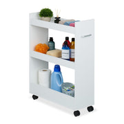 Rollbarer Nischenwagen Weiss-Silber von Relaxdays