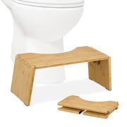 Klappbarer Toilettenhocker Bambus Hellbraun von Relaxdays