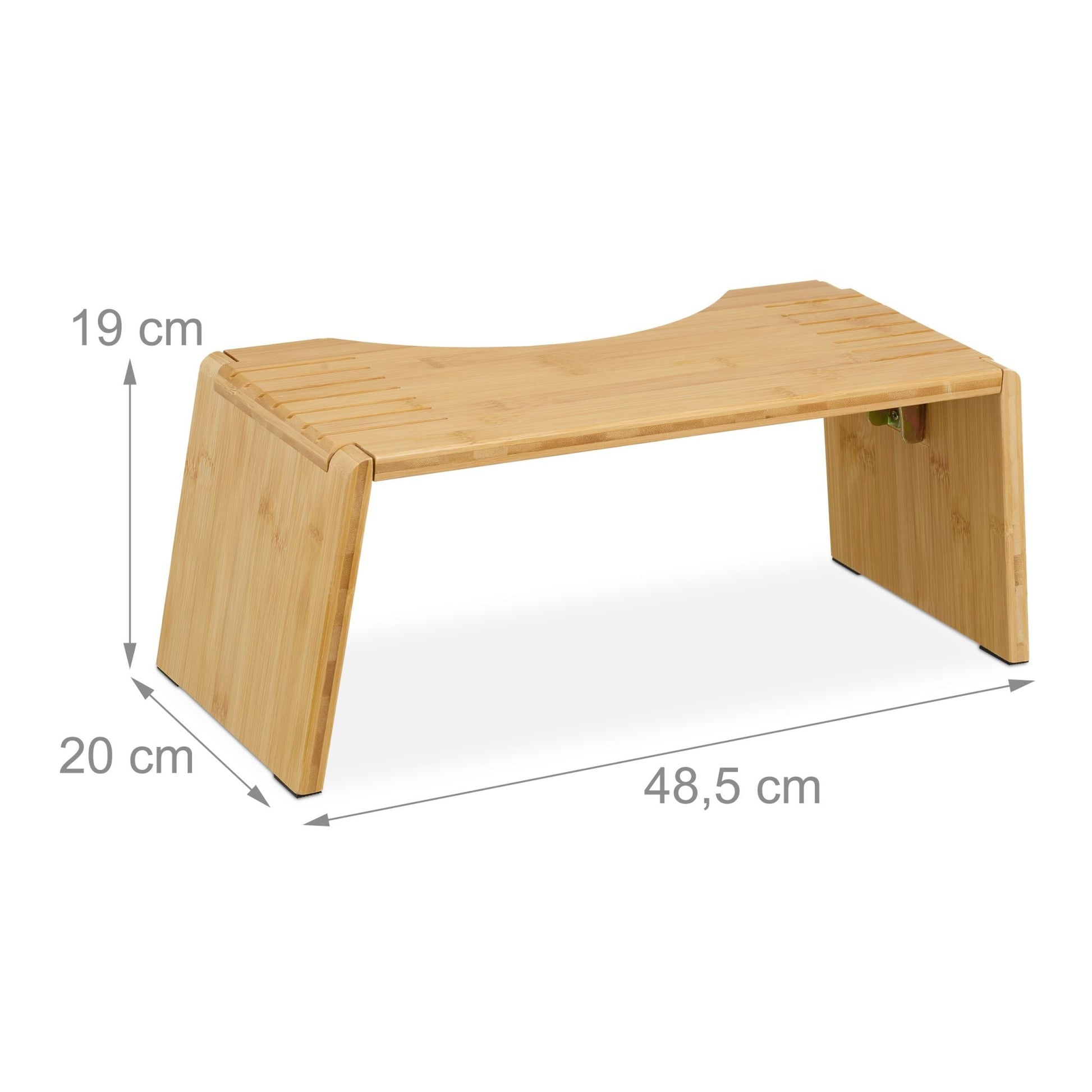 Klappbarer Toilettenhocker Bambus Hellbraun von Relaxdays