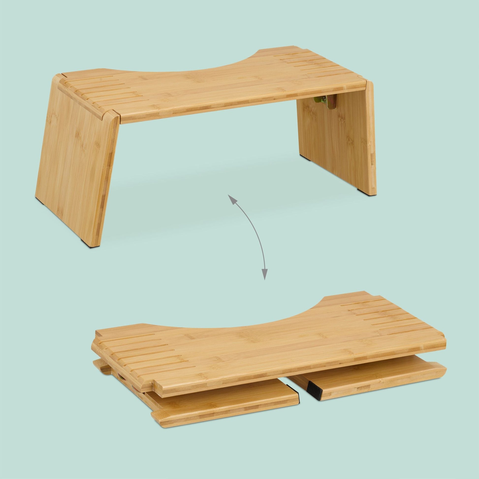 Klappbarer Toilettenhocker Bambus Hellbraun von Relaxdays