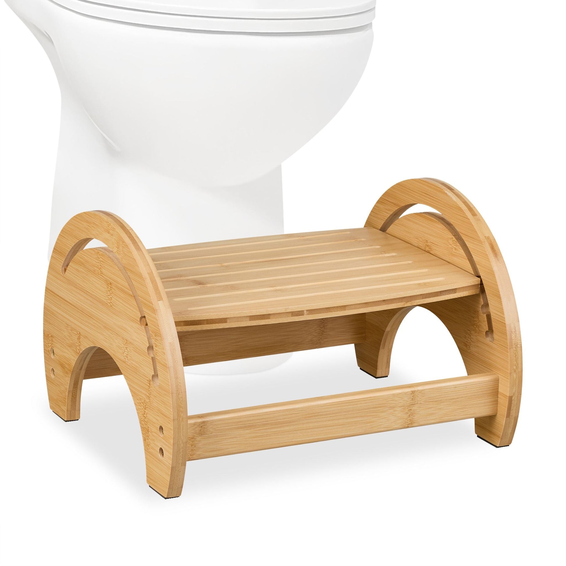Verstellbarer Toilettenhocker Bambus Hellbraun von Relaxdays