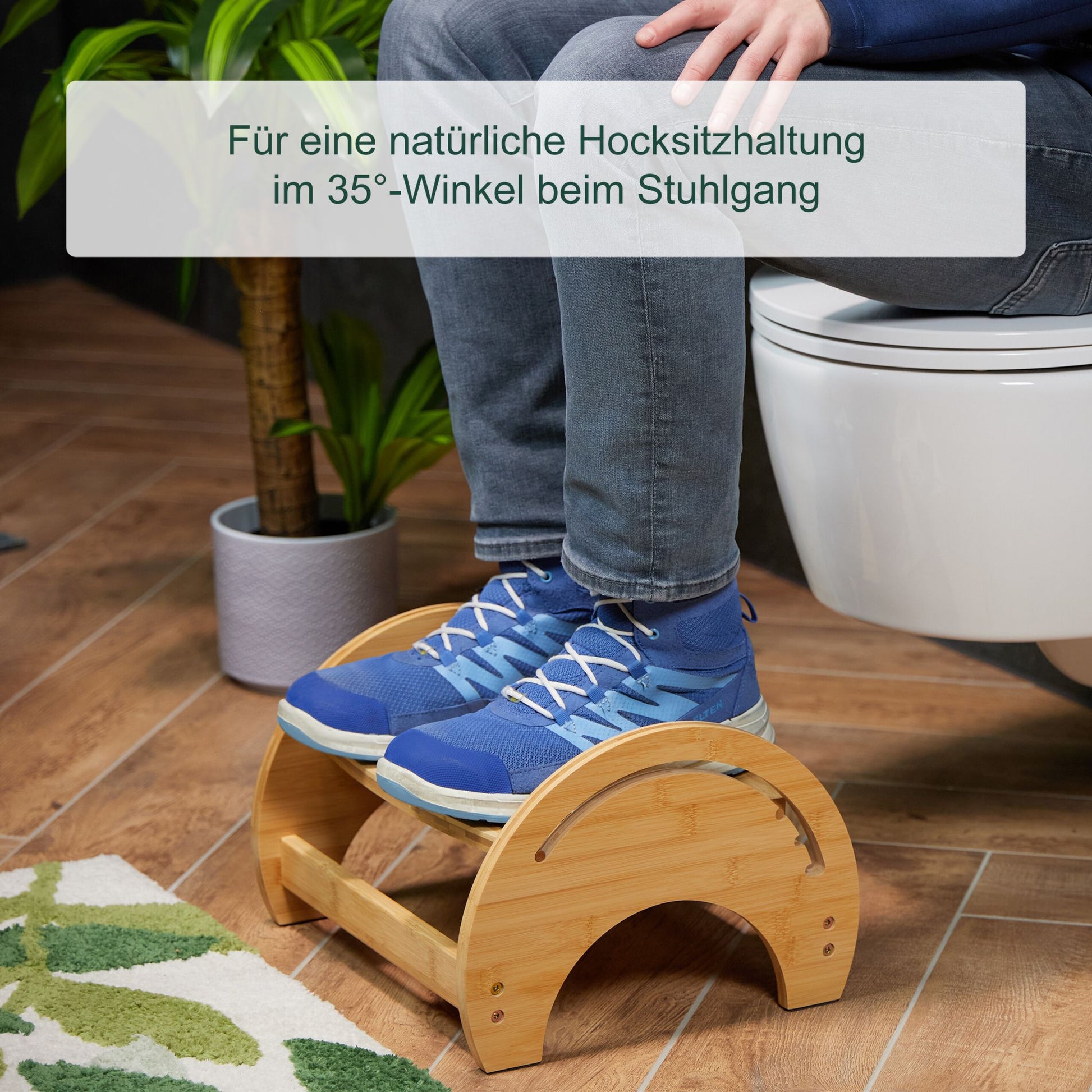 Verstellbarer Toilettenhocker Bambus Hellbraun von Relaxdays