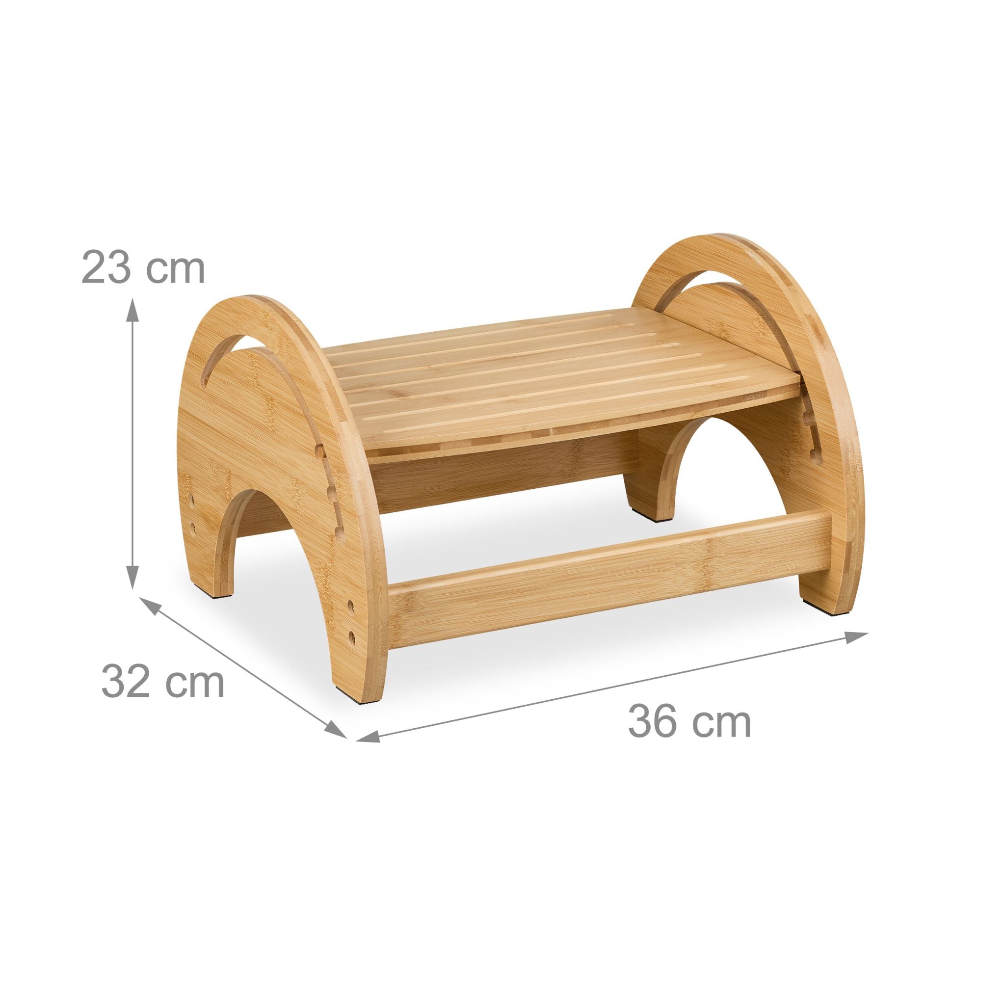 Verstellbarer Toilettenhocker Bambus Hellbraun von Relaxdays