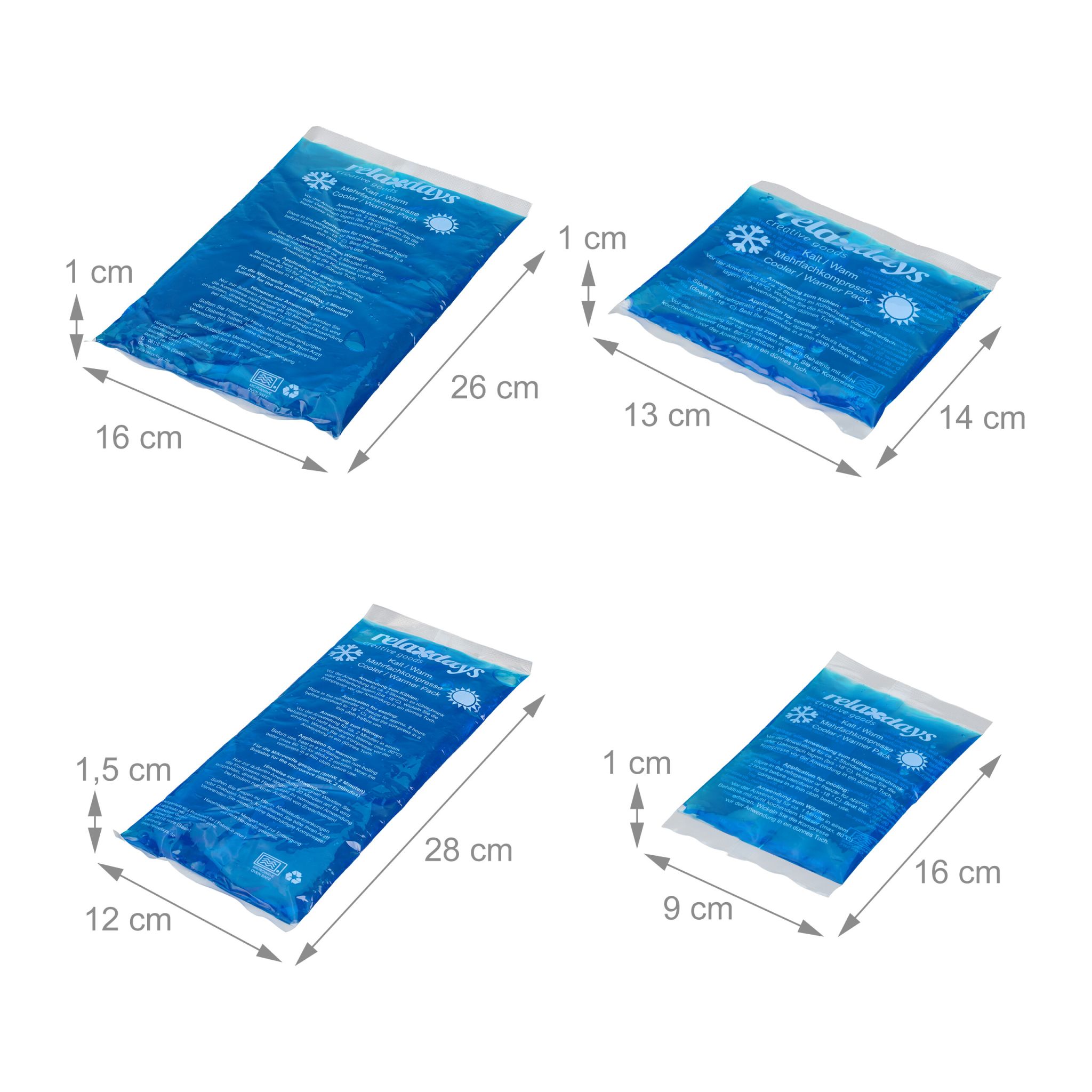 Kühlpads 10er-Set Blau von Relaxdays
