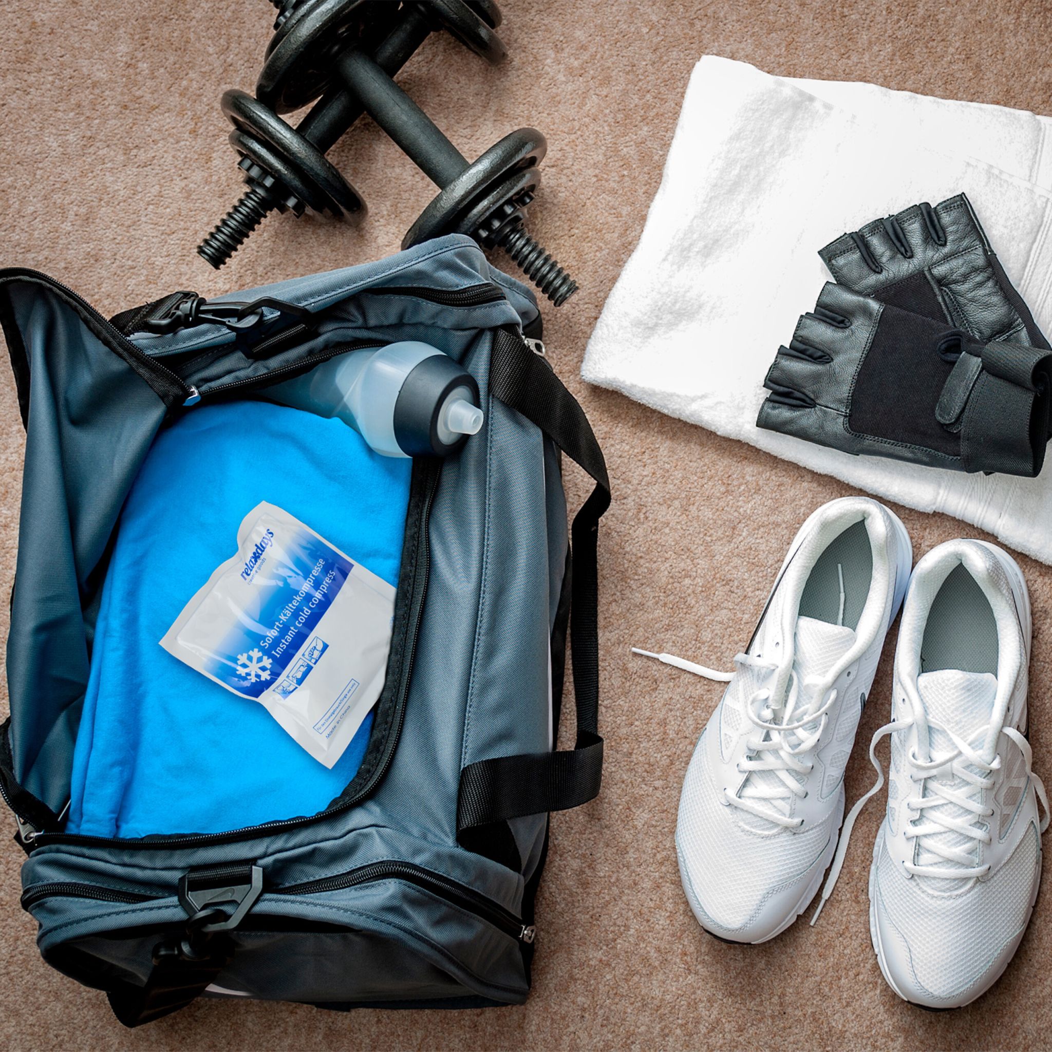 Kühlpack zum Knicken 10er-Set Weiss-Blau von Relaxdays
