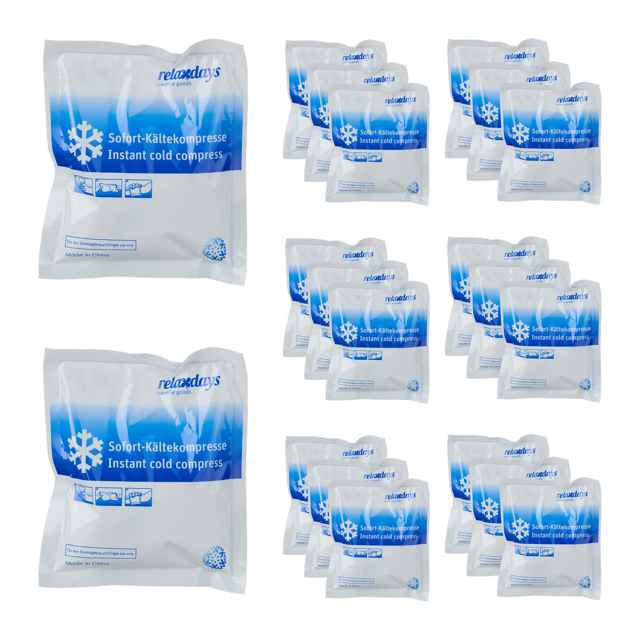 Kühlpack zum Knicken 20er-Set Weiss-Blau von Relaxdays