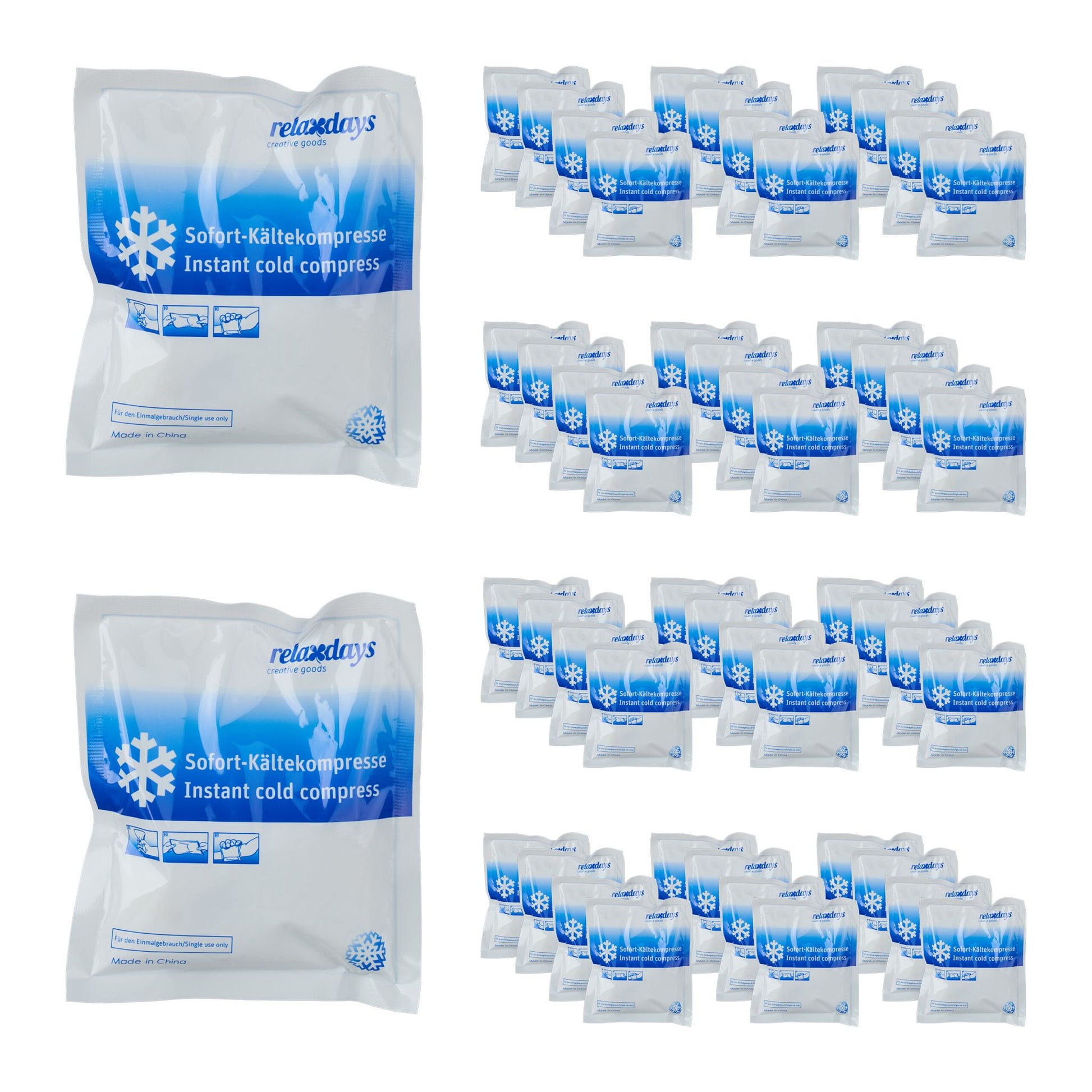 Kühlpack zum Knicken 50er-Set Weiss-Blau von Relaxdays