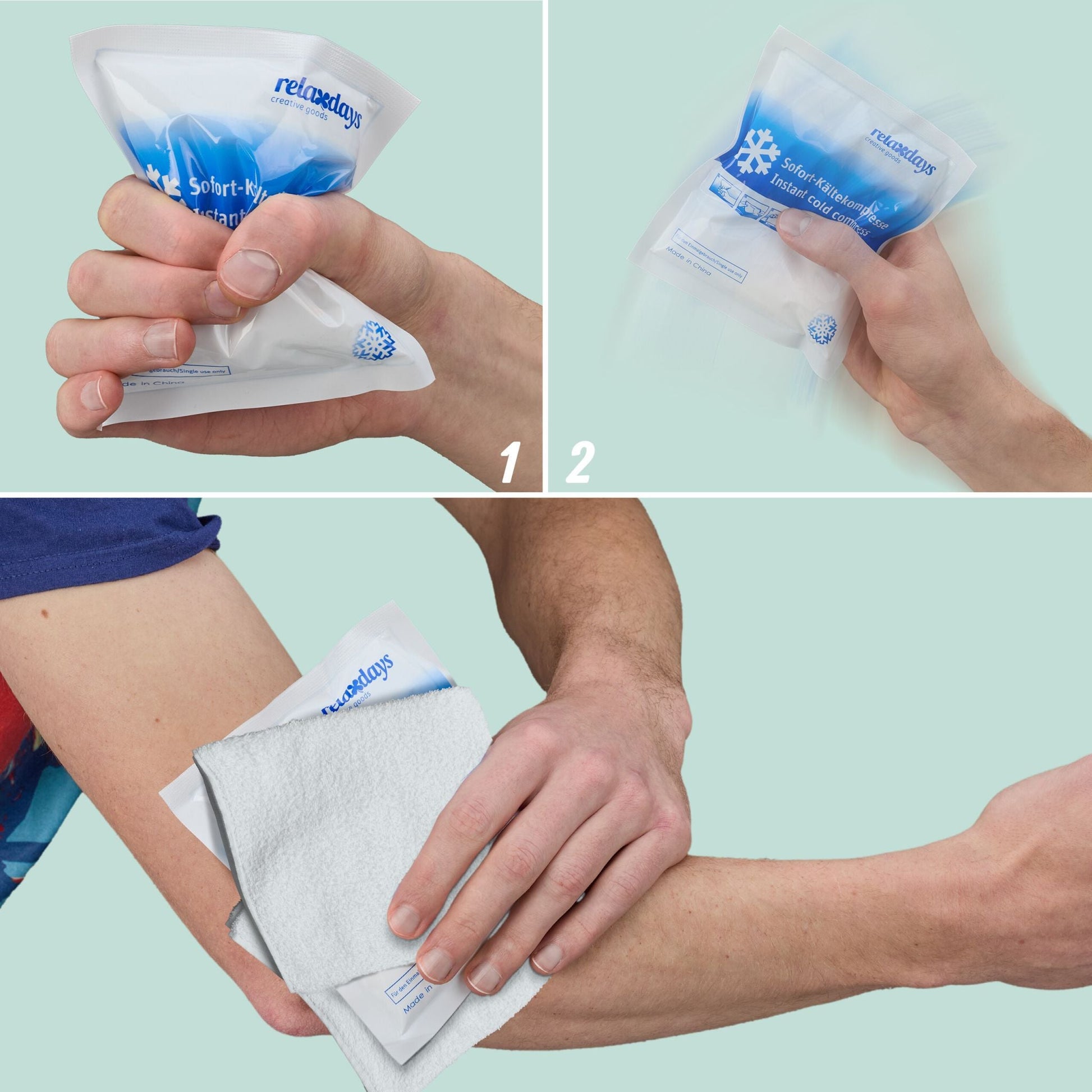 Kühlpack zum Knicken 50er-Set Weiss-Blau von Relaxdays