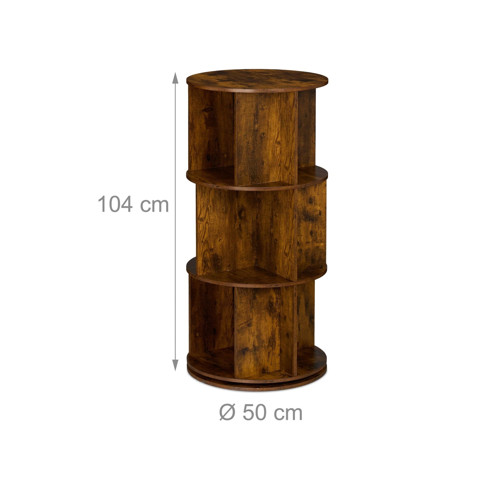 Drehbares Bücherregal Braun von Relaxdays