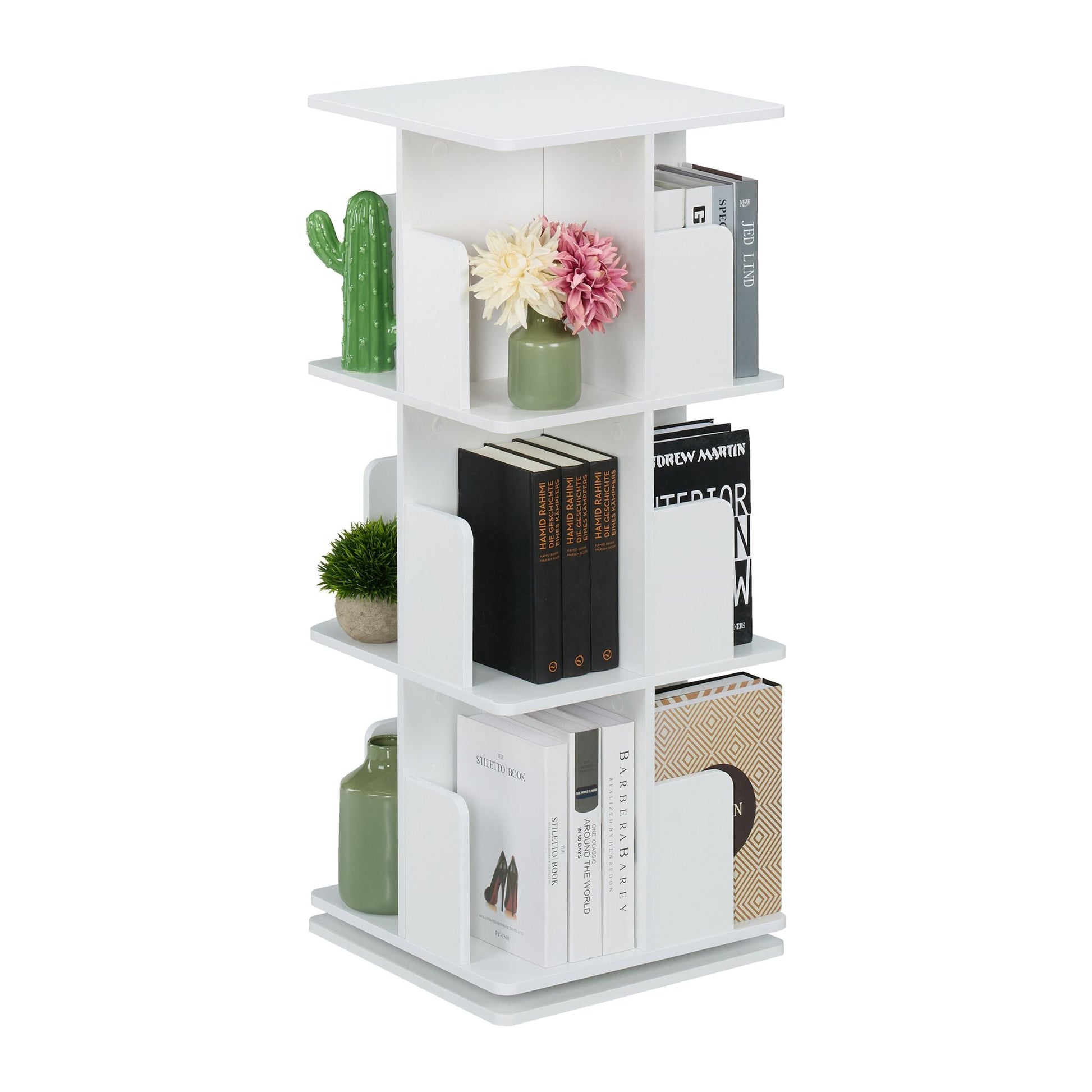 Bücherregal drehbar Weiss von Relaxdays