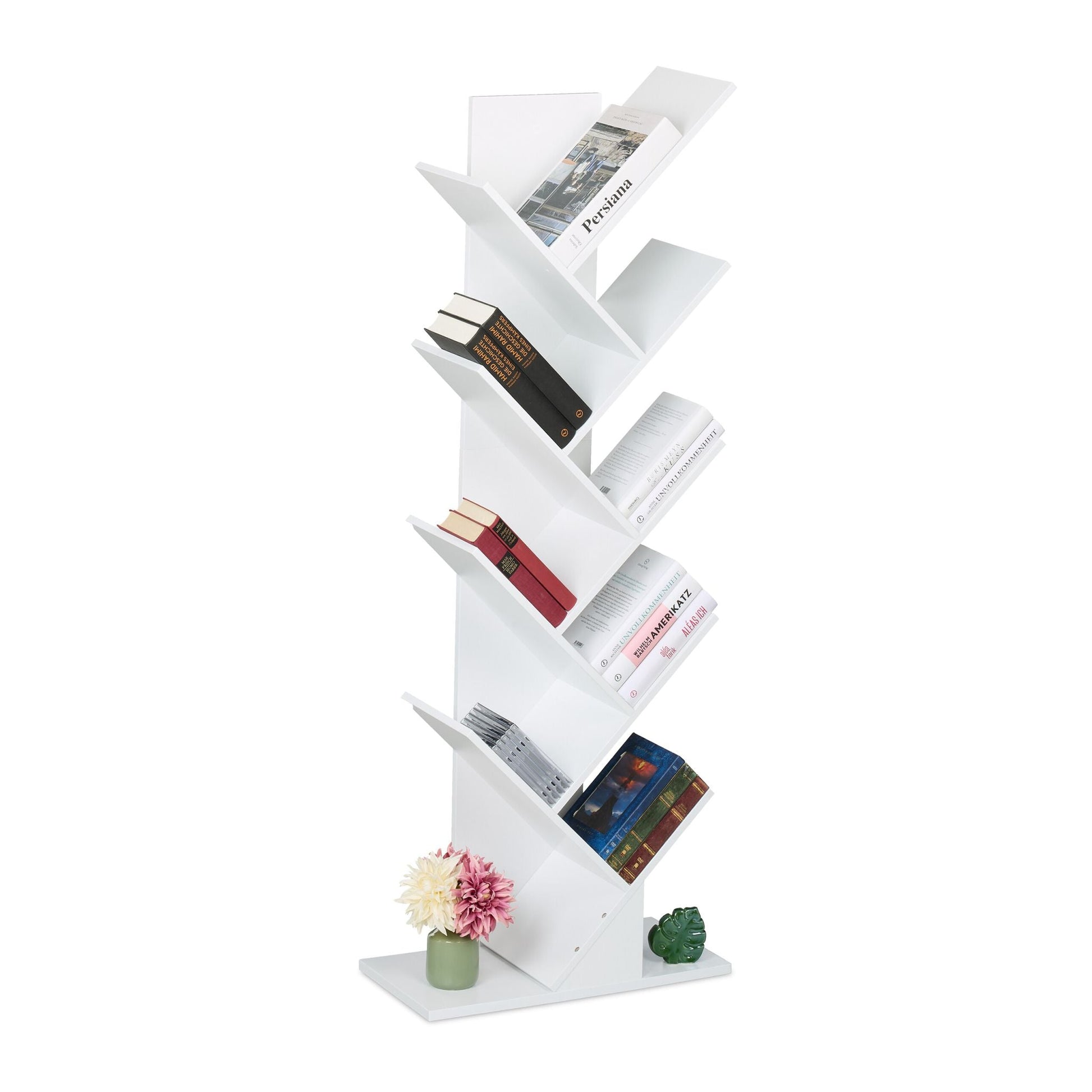 Bücherregal 9 Ebenen Weiss von Relaxdays