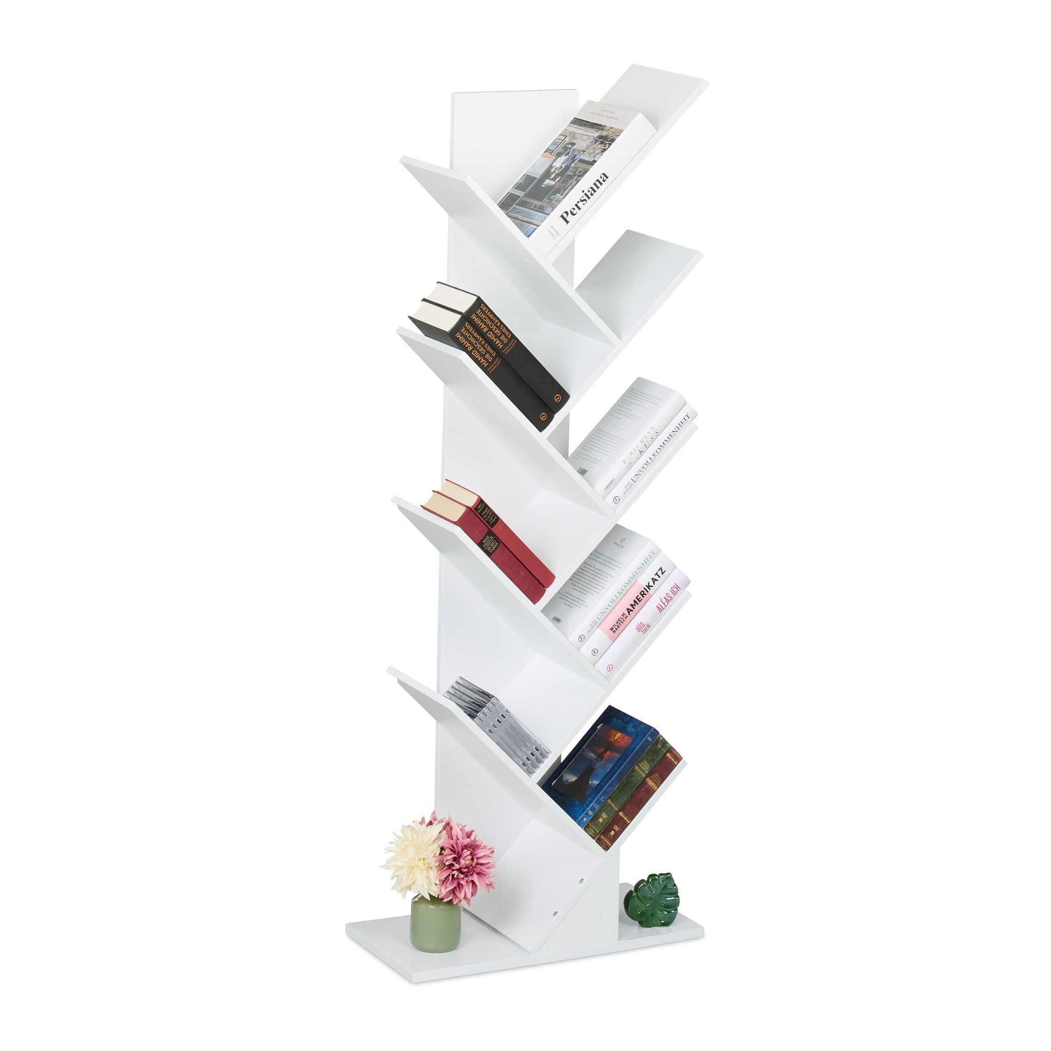 Bücherregal 9 Ebenen Weiss von Relaxdays