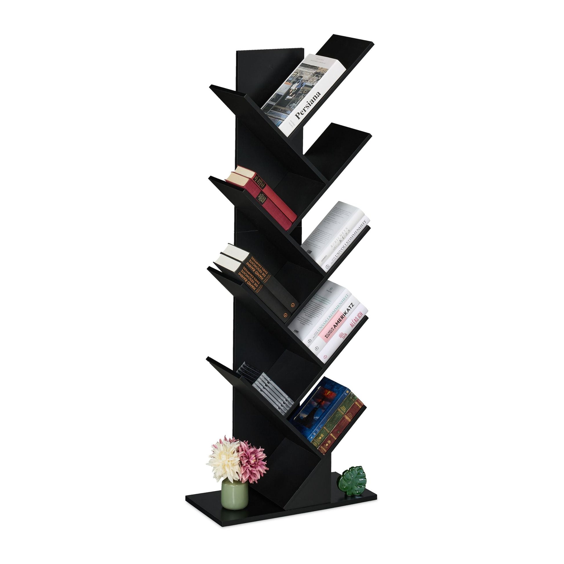 Bücherregal 9 Ebenen Schwarz von Relaxdays