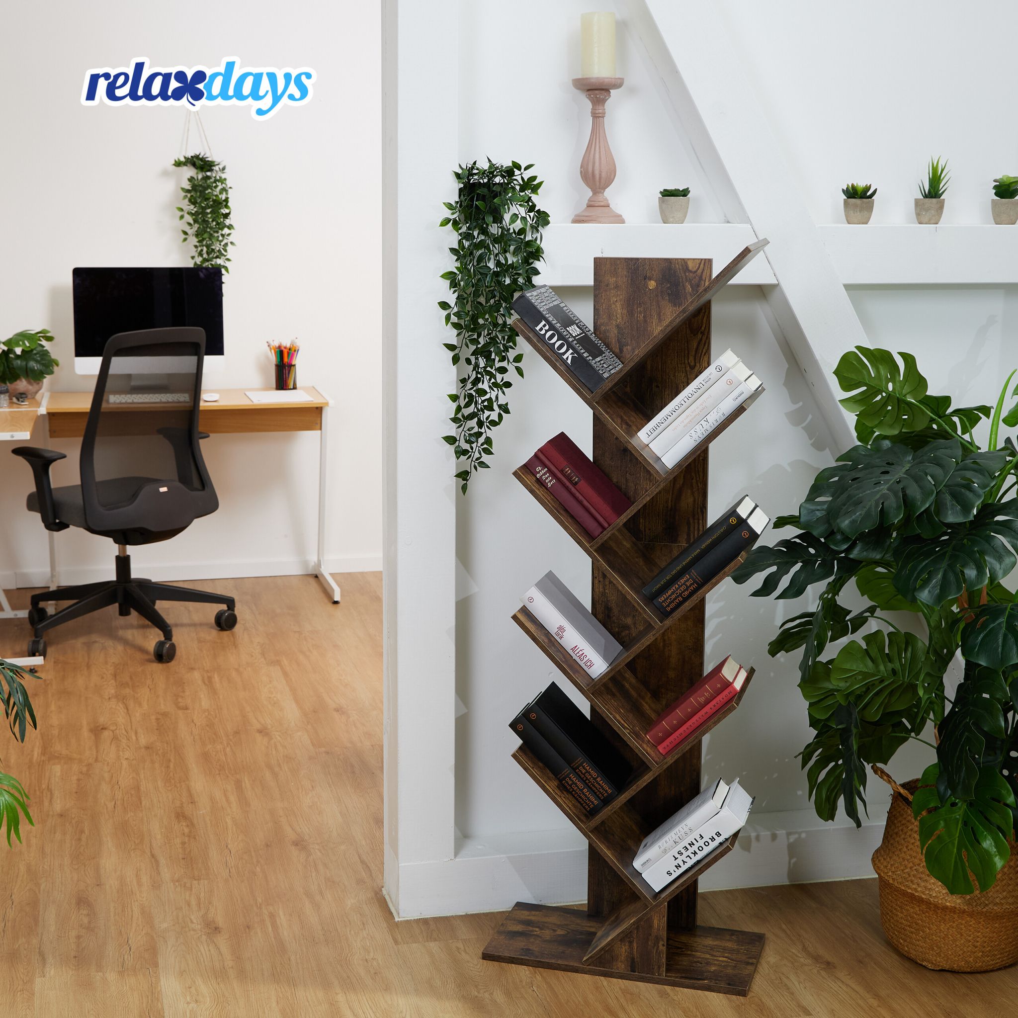 Bücherregal 9 Ebenen Braun von Relaxdays