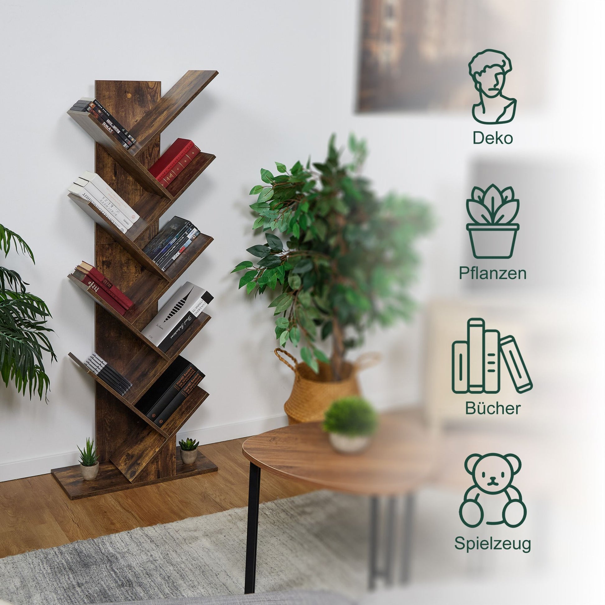 Bücherregal 9 Ebenen Braun von Relaxdays