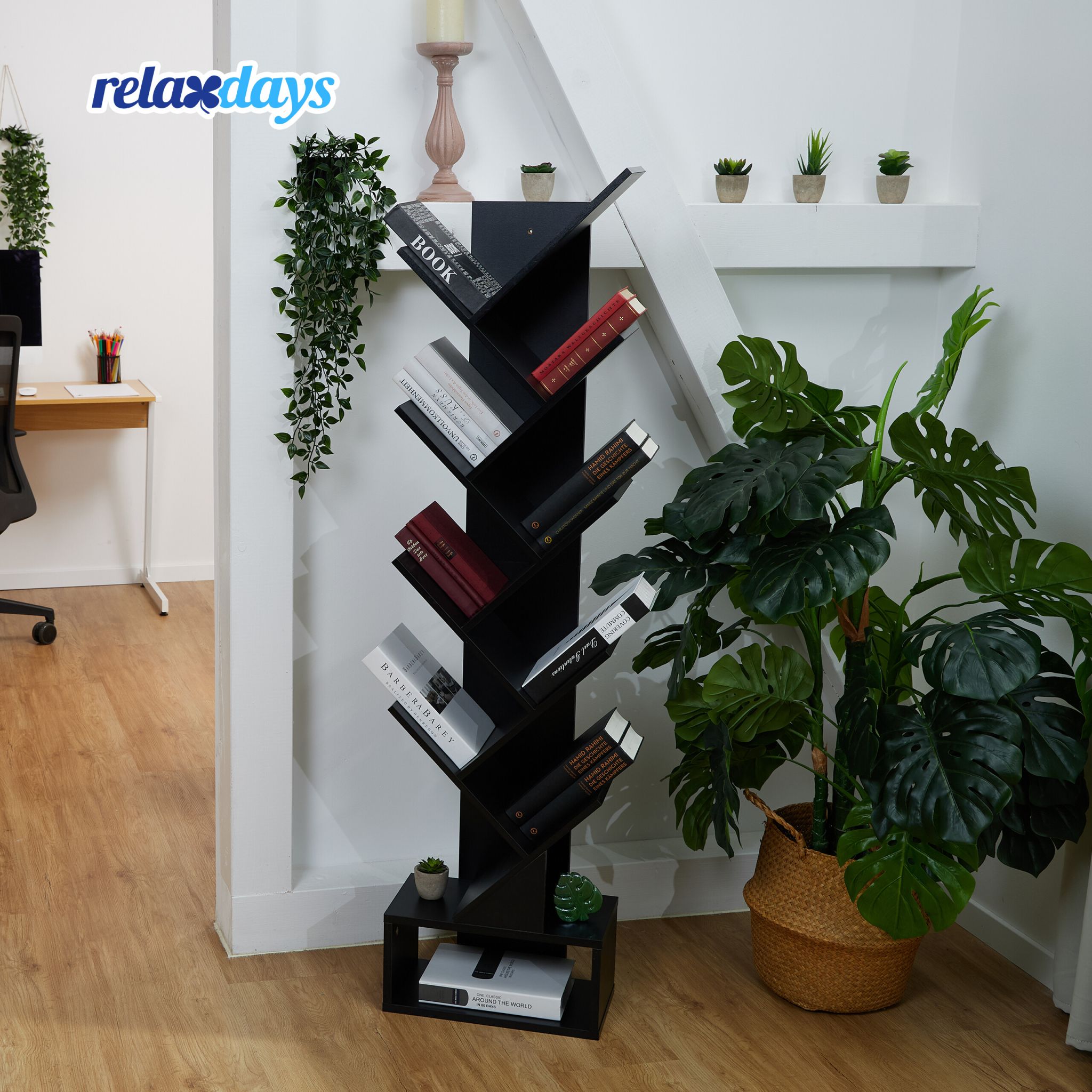 Bücherregal in Baumform Schwarz