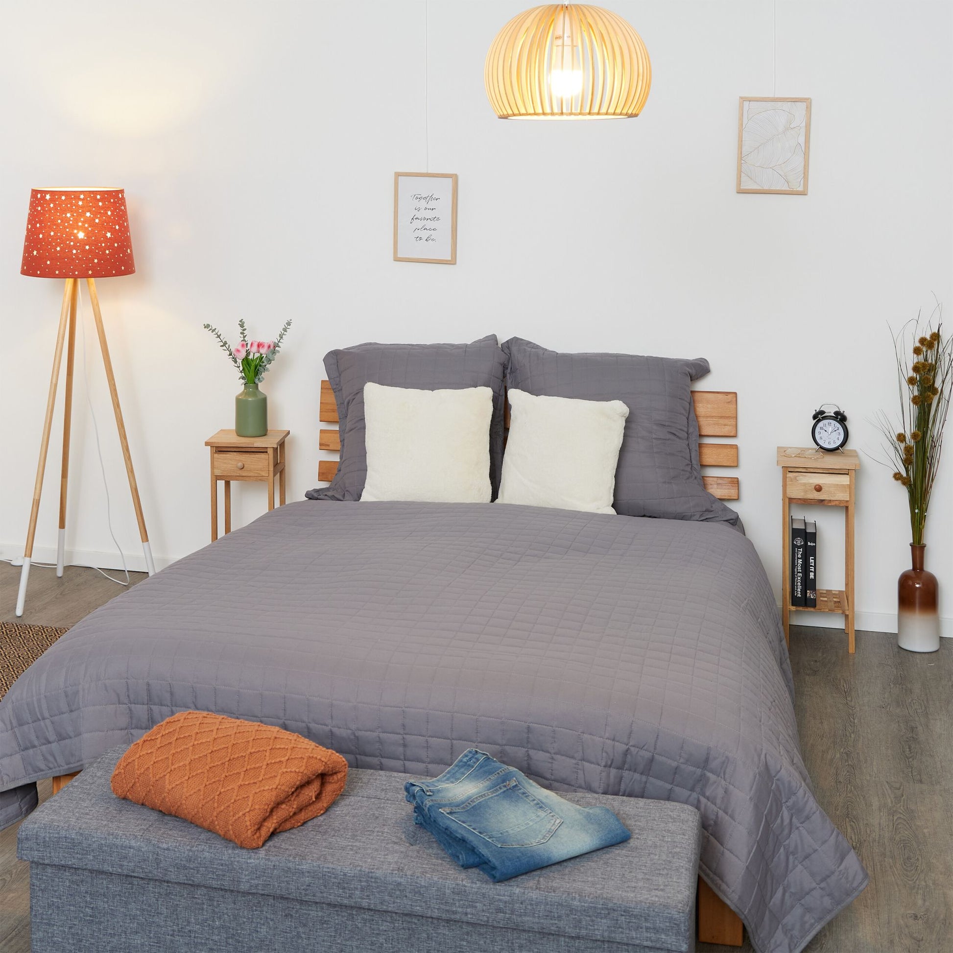 Telefontisch Holz 2er-Set Hellbraun von Relaxdays