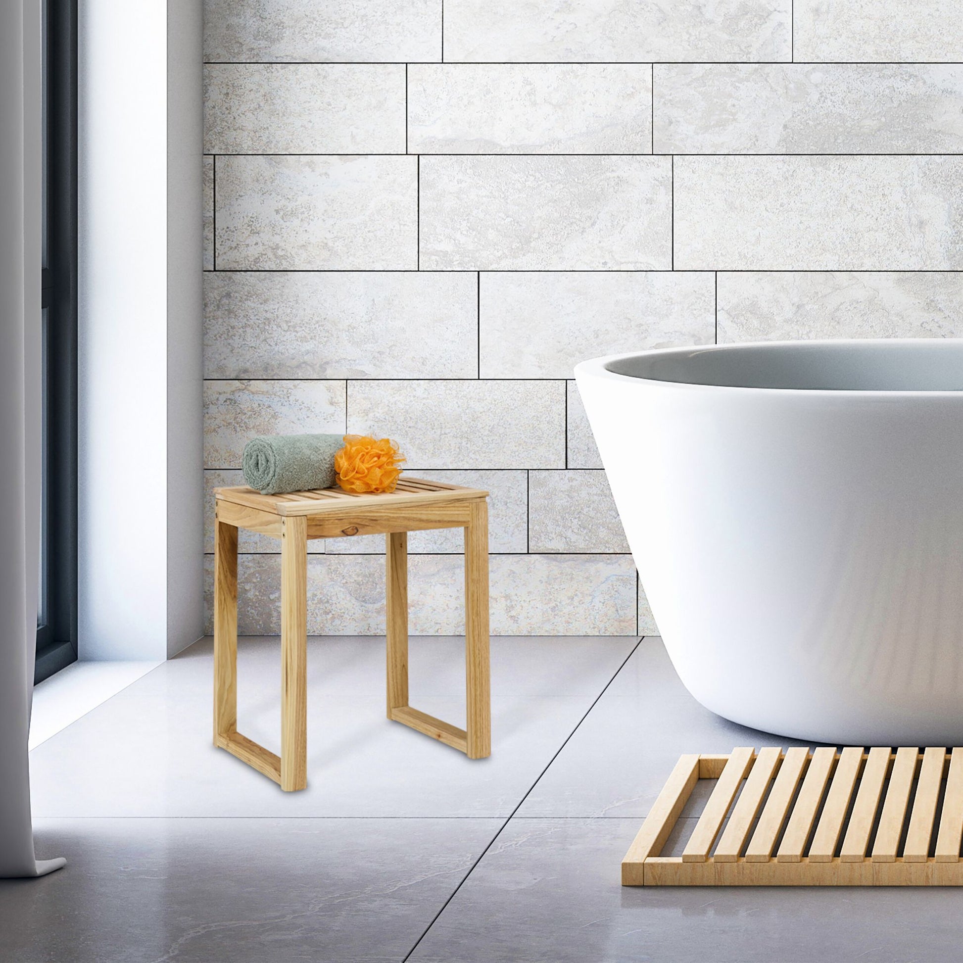 Hocker Holz Hellbraun von Relaxdays