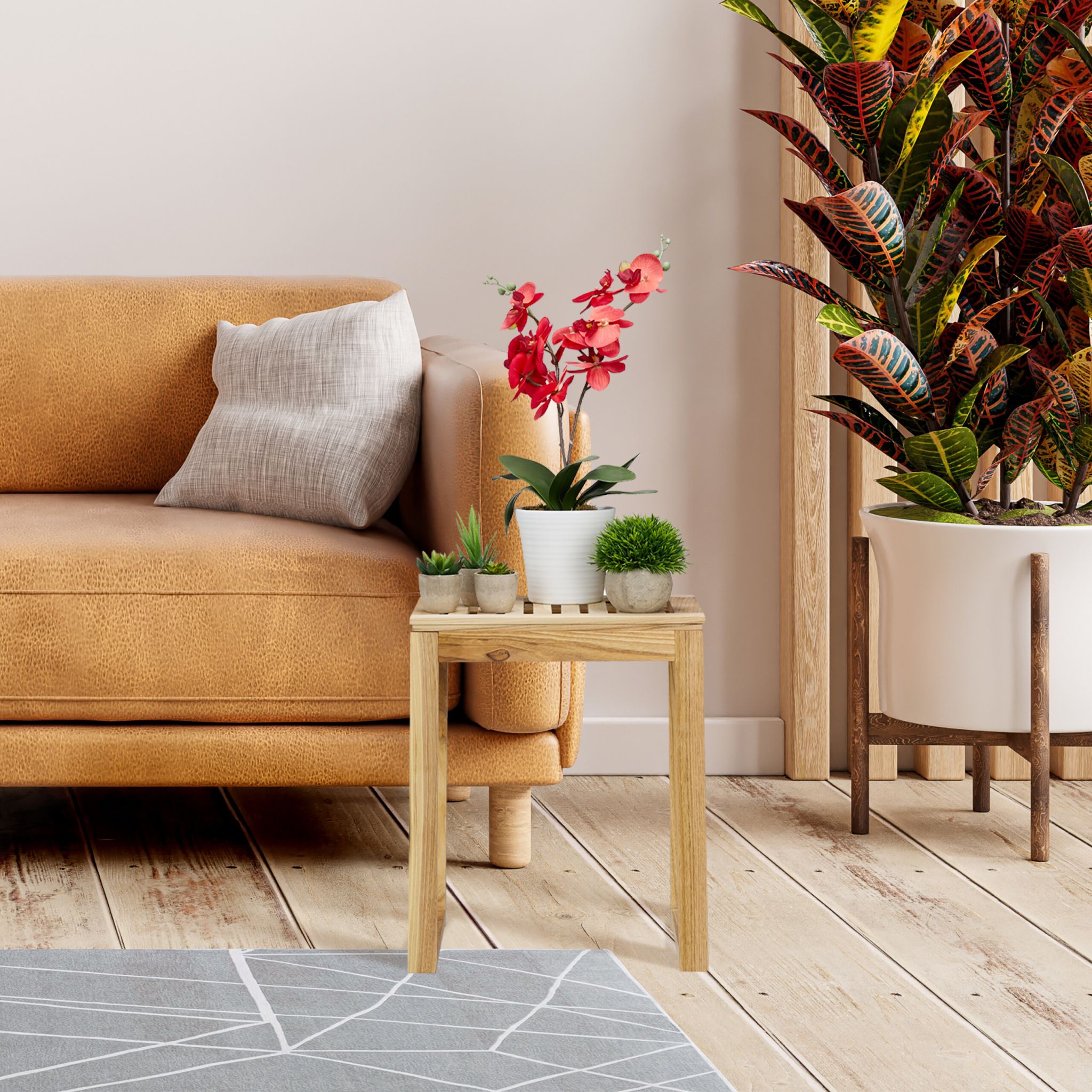 Hocker Holz Hellbraun von Relaxdays