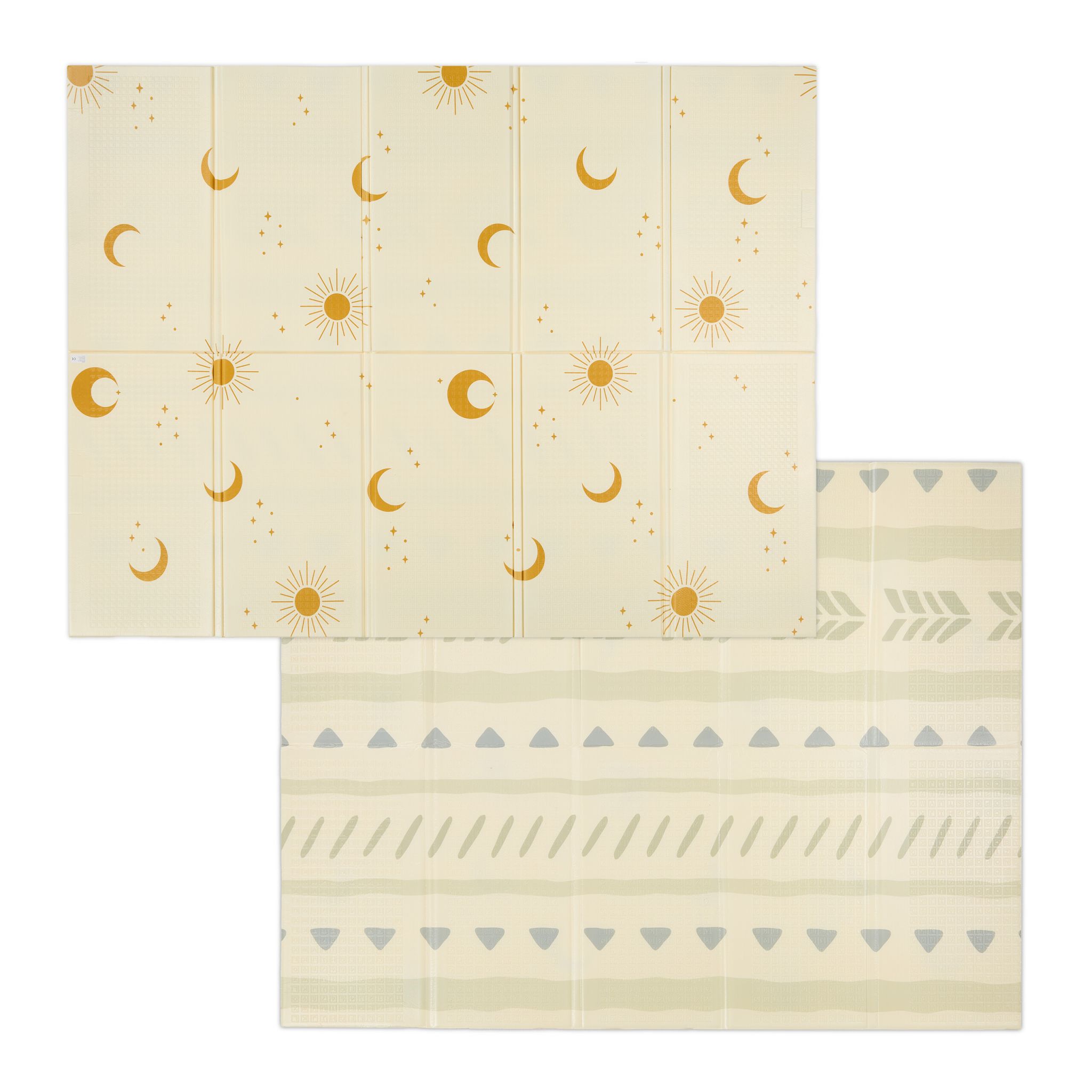Faltbare Spielmatte mit Motiv Creme-Gelb-Grau von Relaxdays