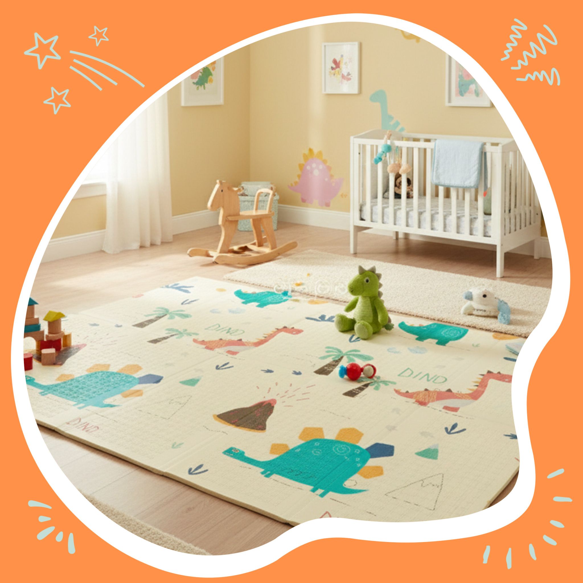 Faltbare Spielmatte mit Motiv Creme von Relaxdays