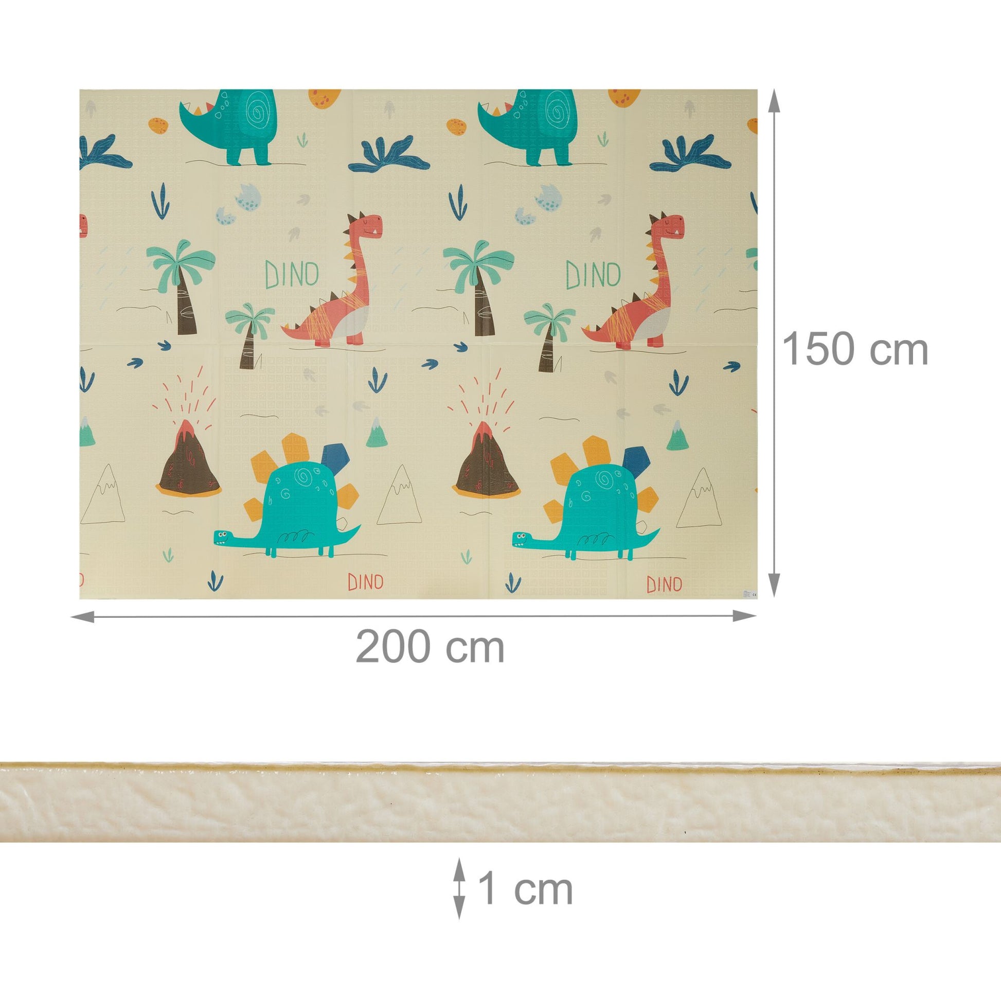 Faltbare Spielmatte mit Motiv Creme von Relaxdays