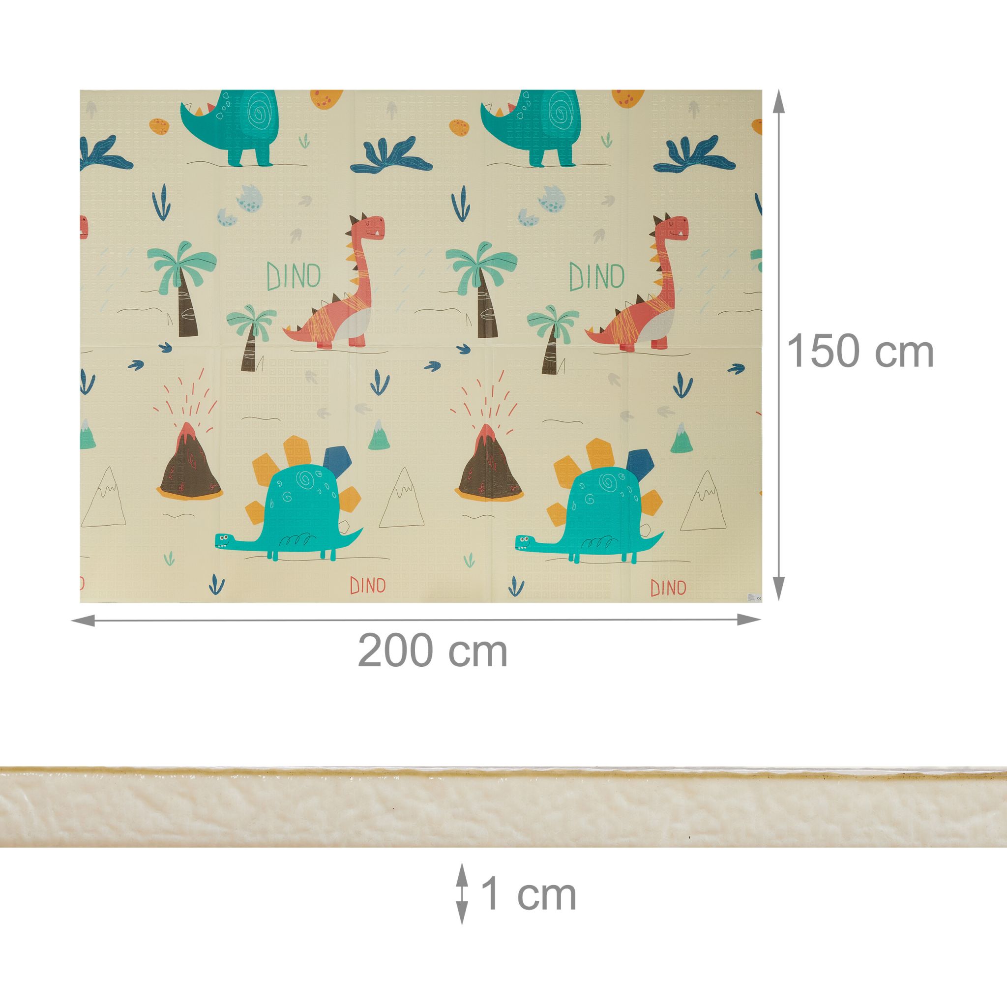 Faltbare Spielmatte mit Motiv Creme von Relaxdays