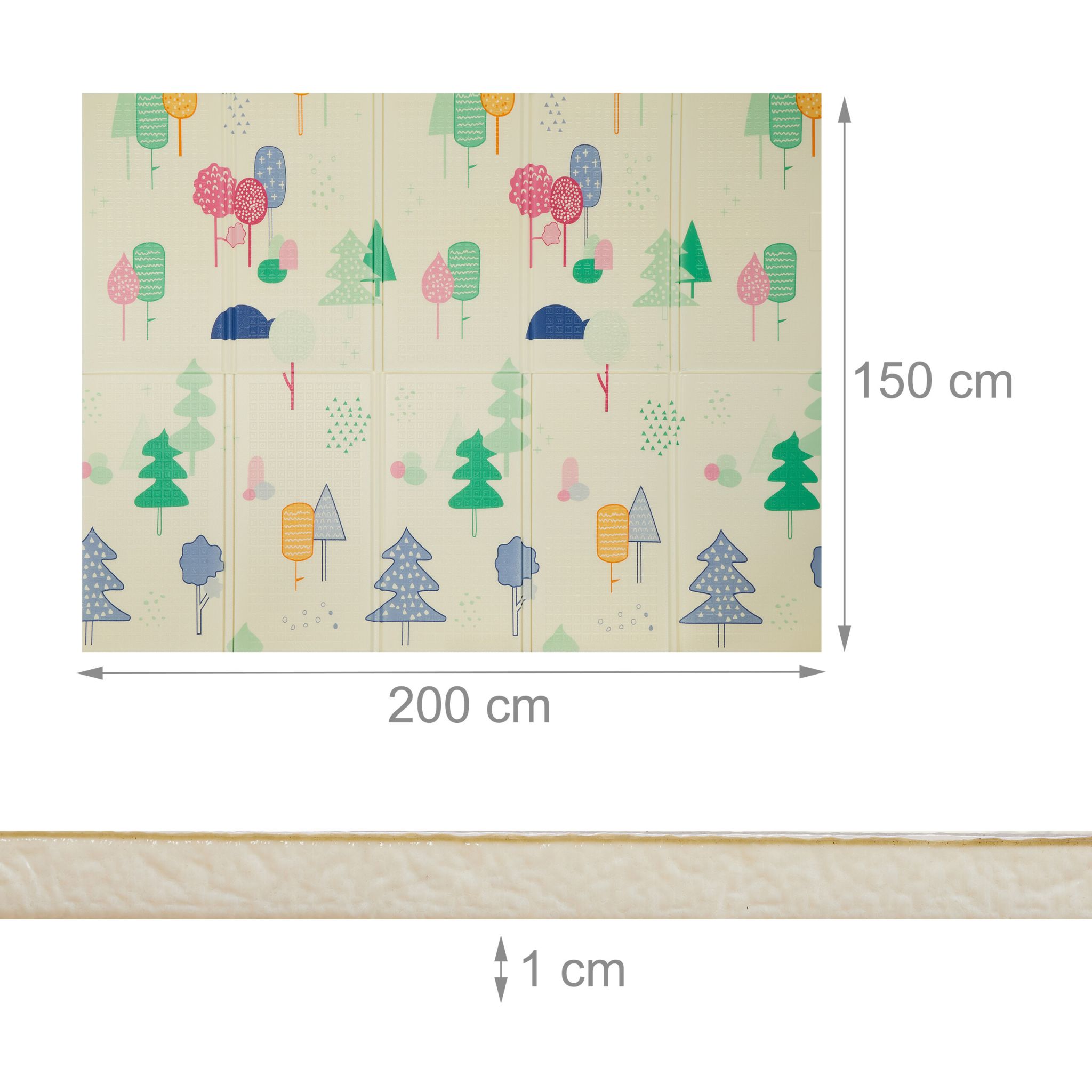Faltbare Spielmatte mit Motiv Blau-Creme-Grau von Relaxdays