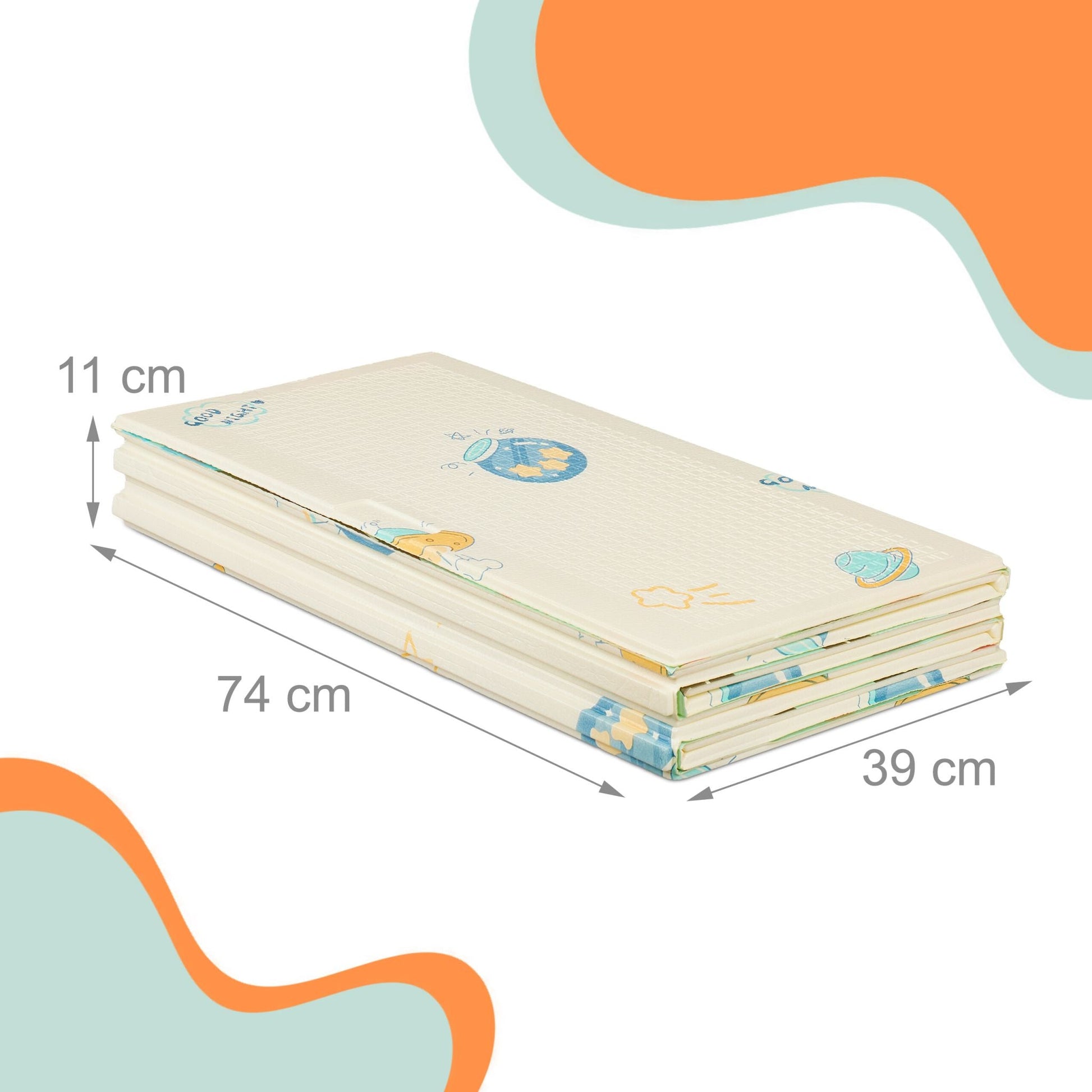 Faltbare Spielmatte mit Motiv Blau-Creme-Hellblau von Relaxdays
