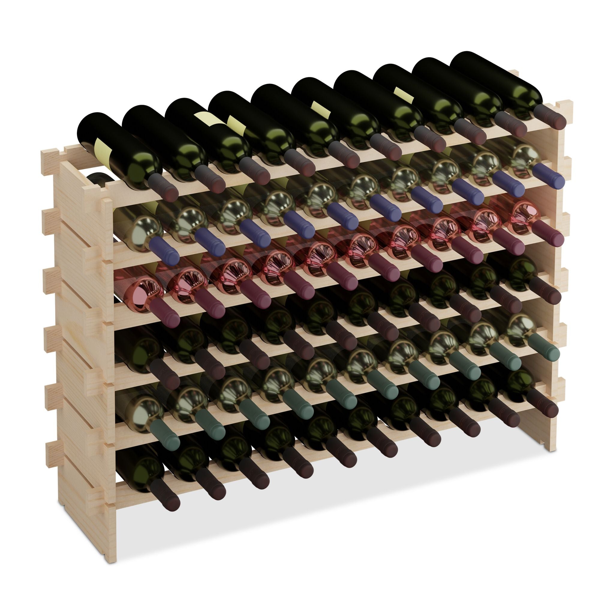 Erweiterbares Weinregal für Flaschen Hellbraun von Relaxdays