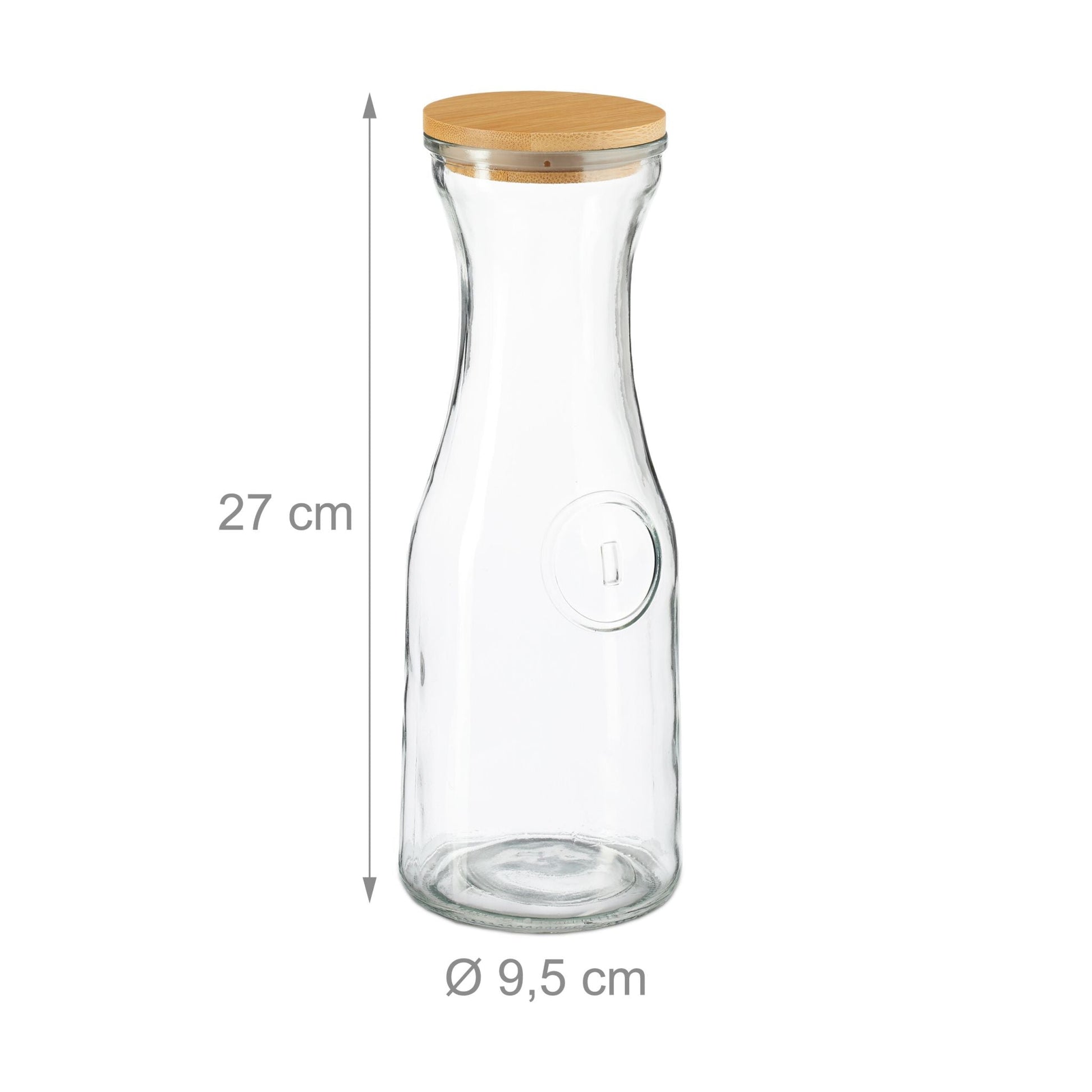 Wasserkaraffe mit Deckel Set Hellbraun-Schwarz-Transparent von Relaxdays