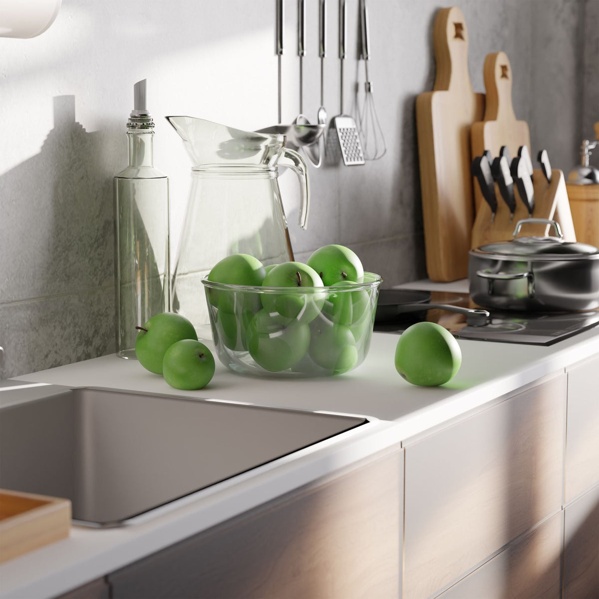 Salatschüssel Glas 2er-Set Transparent von Relaxdays