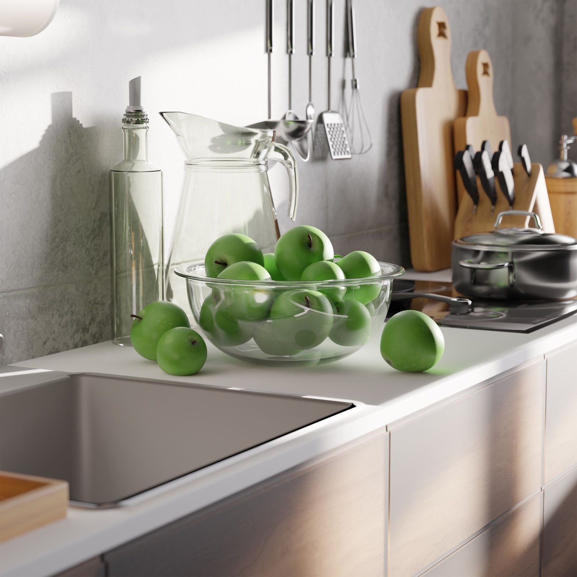 Salatschüssel Glas 2er-Set Transparent von Relaxdays