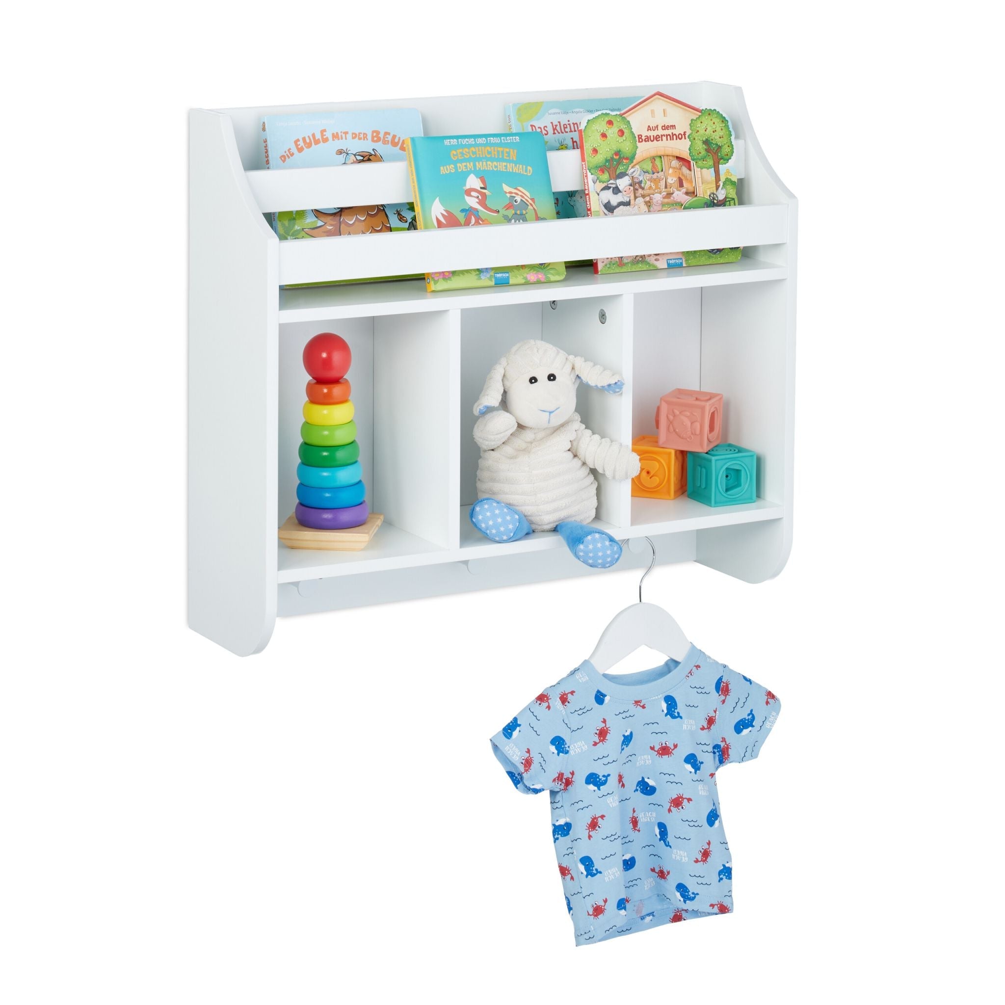 Kinderregal mit 5 Fächern Weiss von Relaxdays